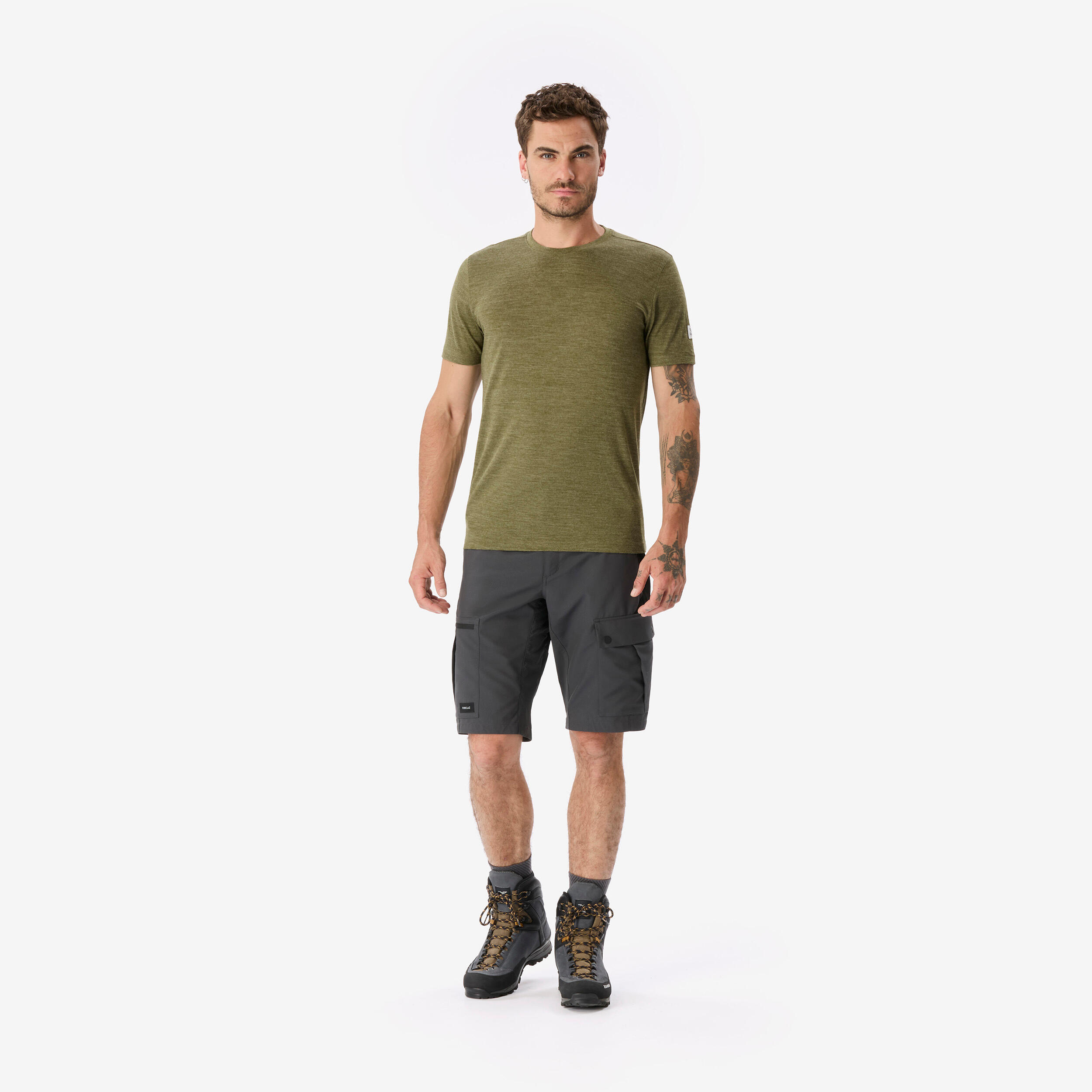 T-shirt de longue randonnée en laine mérinos homme, Merino Fresh 2/7