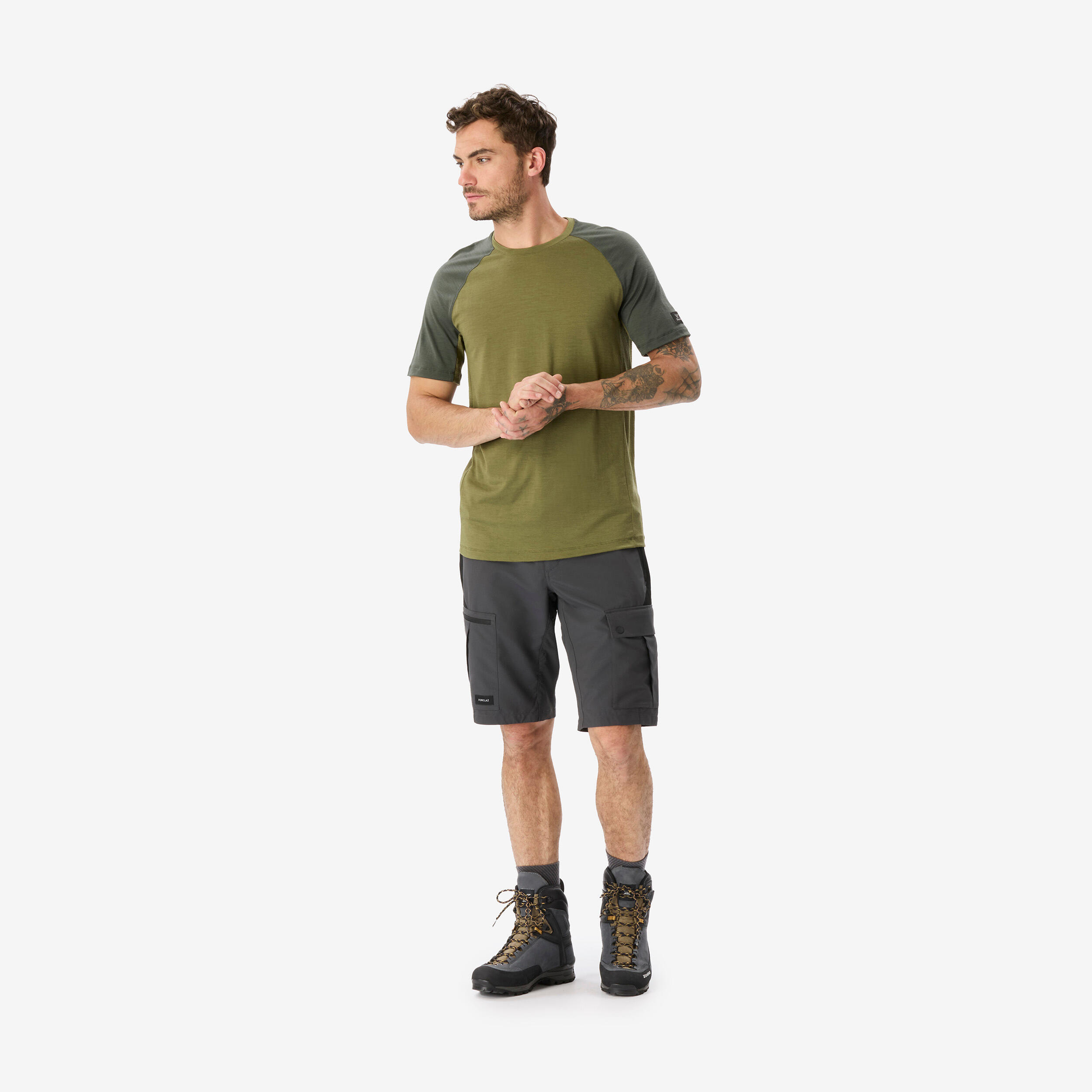 T-shirt de randonnée en laine mérinos homme, Merino Resist - FORCLAZ