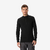 T-shirt manches longues à col zip en laine mérinos homme, Merino Resist noir