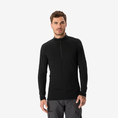 T-Shirt lana merinos trekking uomo MERINO RESIST nera