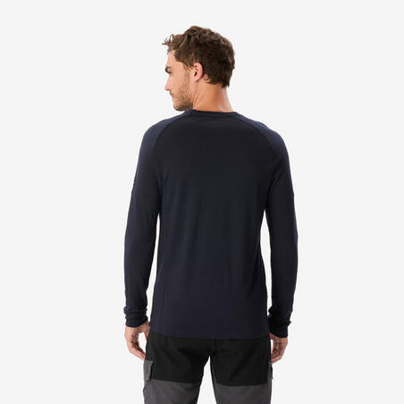Футболка чоловіча Merino Resist з довгими рукавами для гірського трекінгу синя