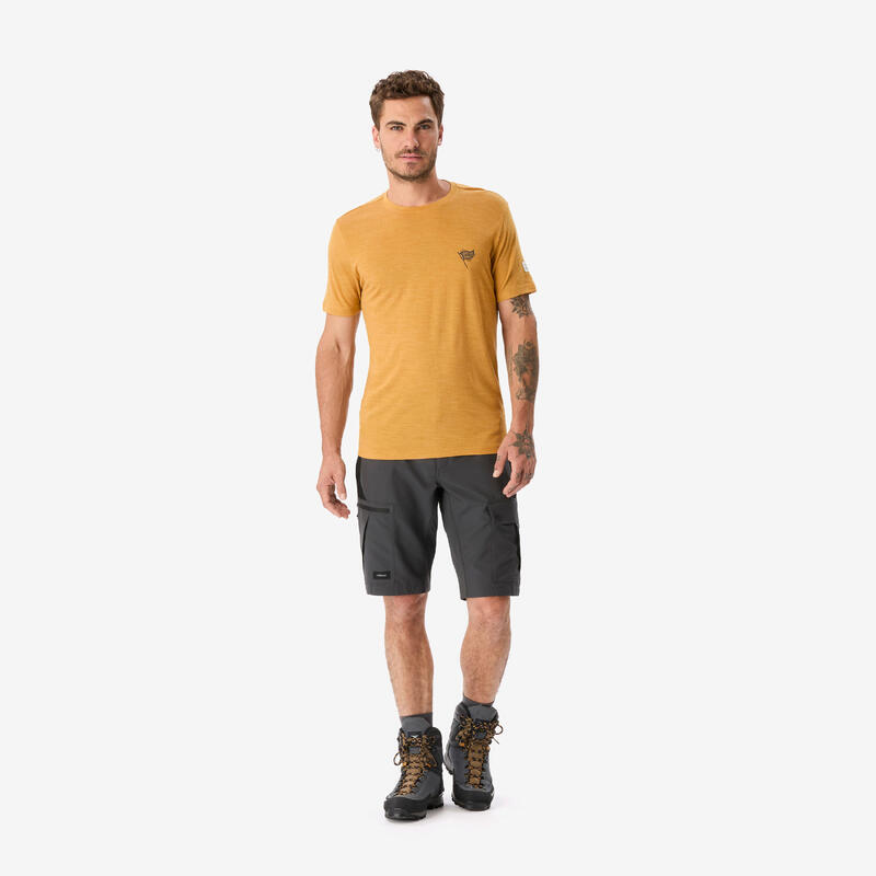 Pánské tričko na trek s krátkým rukávem z merino vlny Merino Fresh