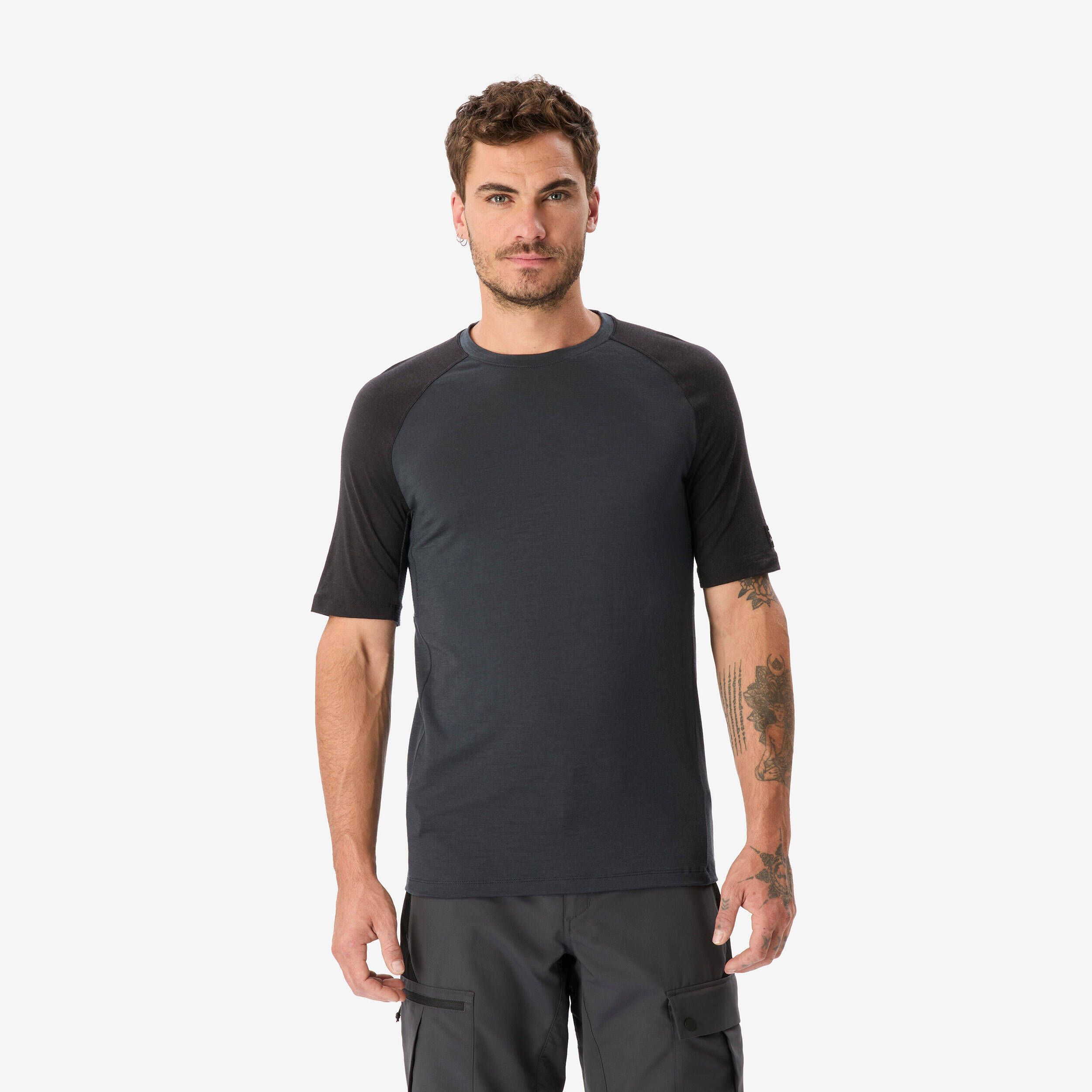 Men’s short-sleeved Merino wool T-shirt, Merino Resist - Grey -  1