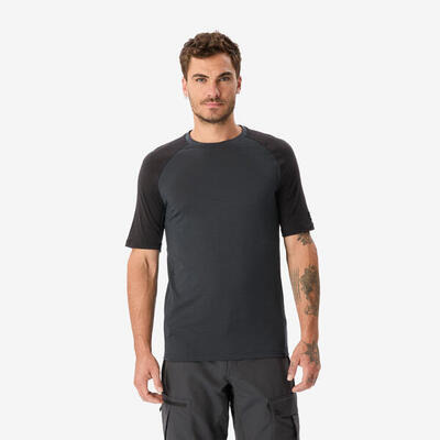 T-shirt lana merinos trekking uomo MERINO RESIST kaki