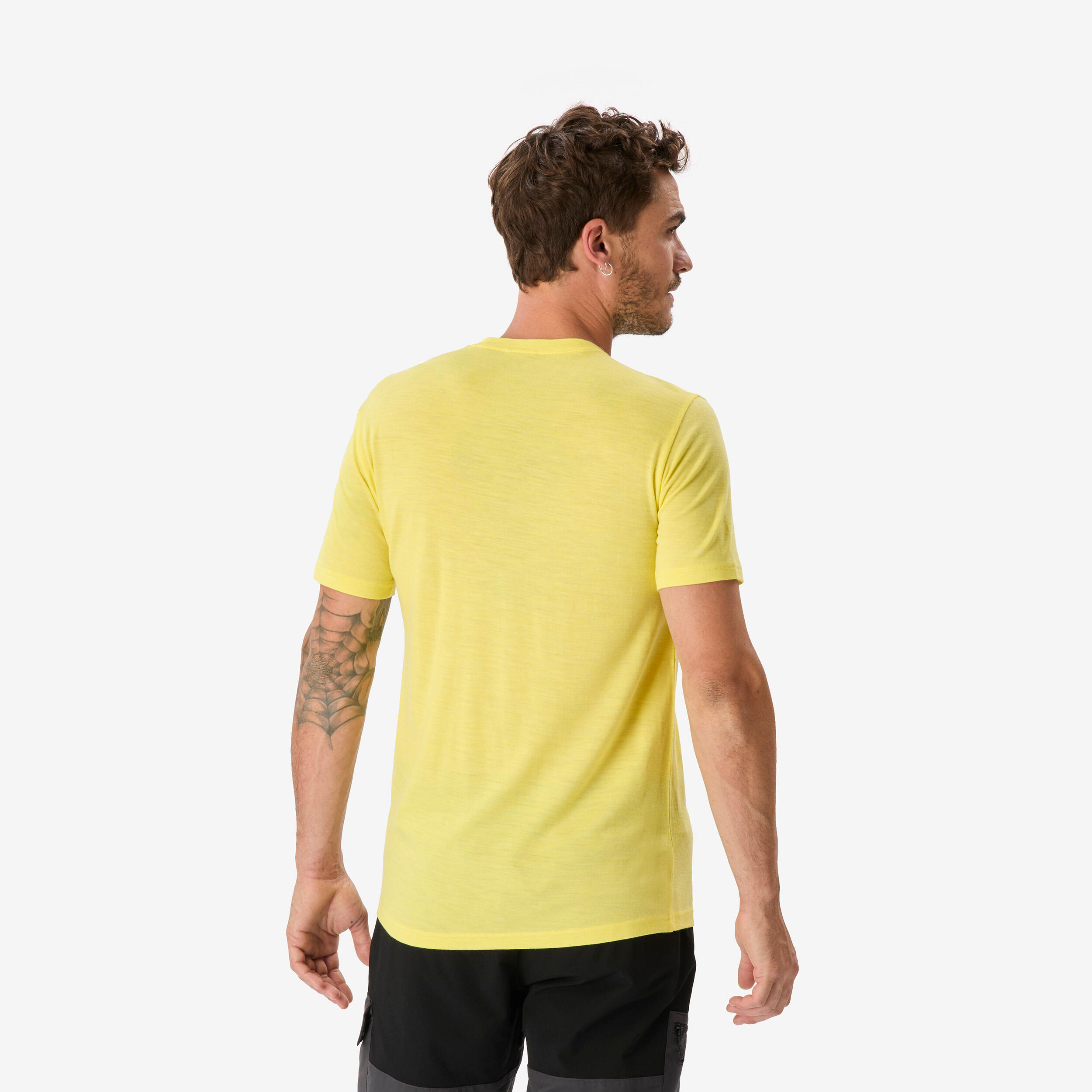 T-shirt manches courtes de trek en laine mérinos homme, Merino Fresh jaune 4/8