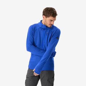Jersey técnico con capucha de lana merina hombre, Resist azul
