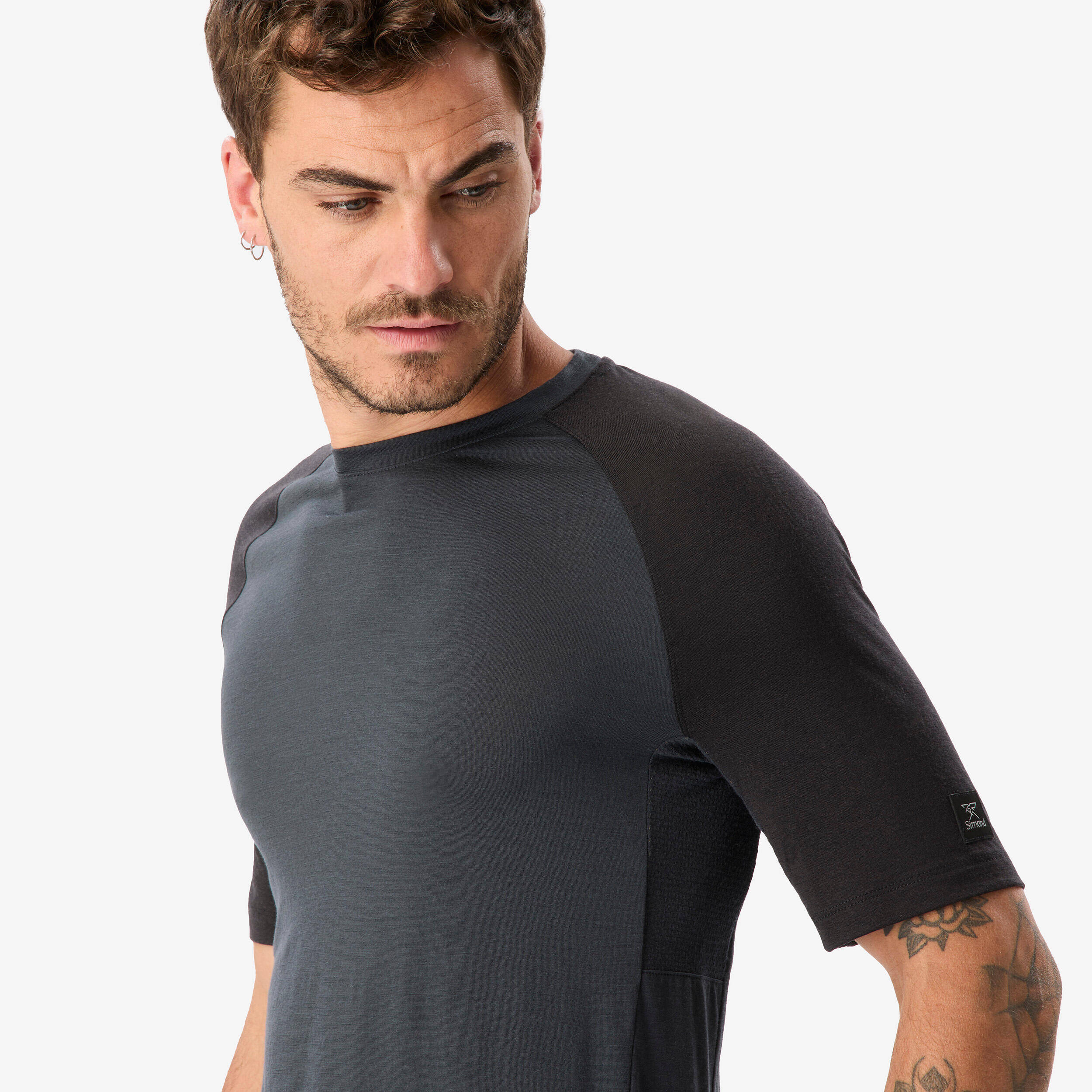 Men’s short-sleeved Merino wool T-shirt, Merino Resist - Grey -  3