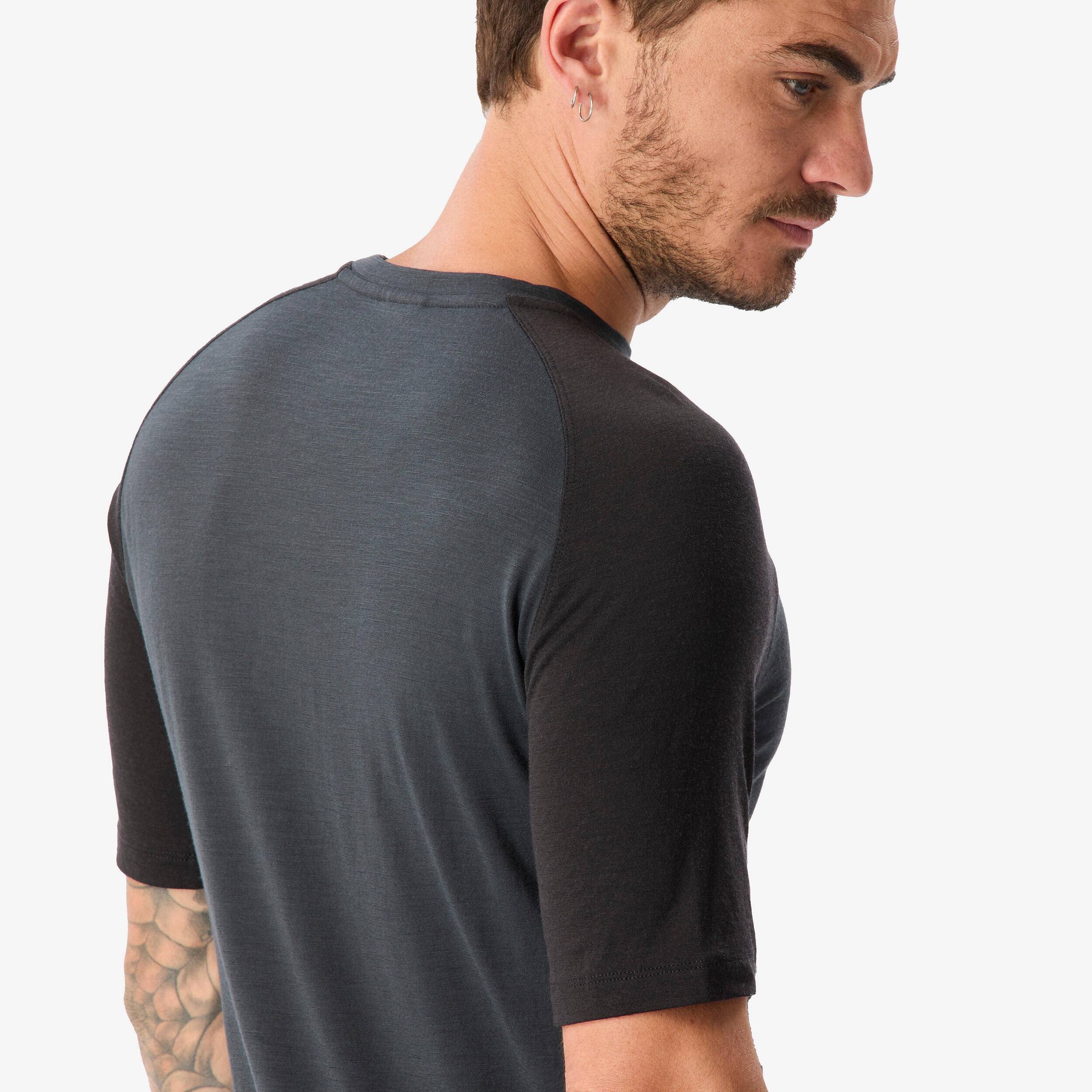 T-shirt de randonnée en laine mérinos homme, Merino Resist 5/8