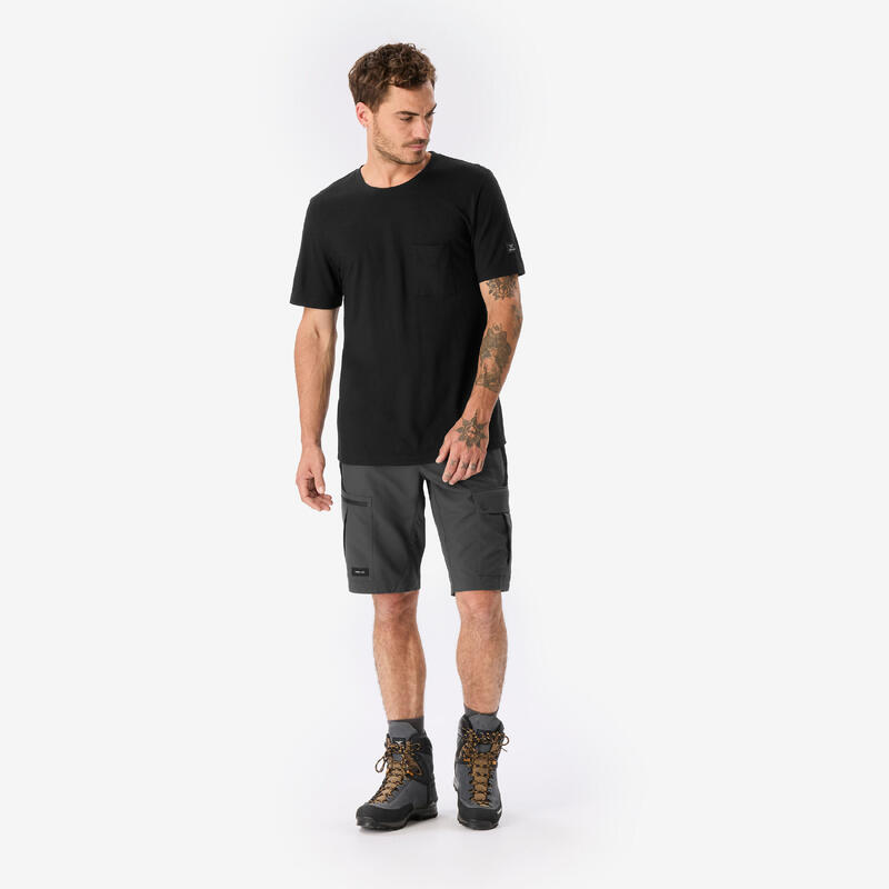 Tricou din 100% lână merinos Negru Bărbați