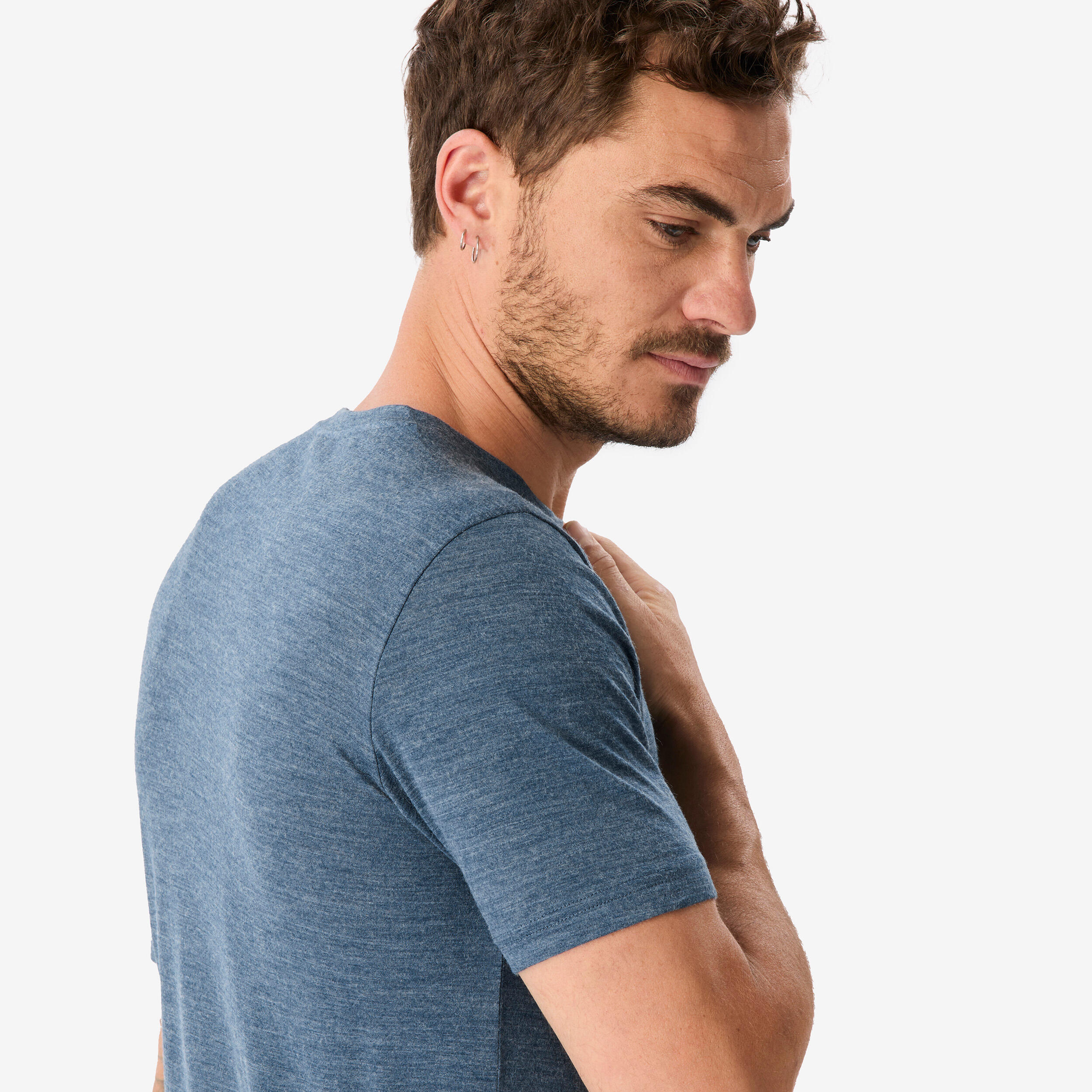 T-shirt de longue randonnée en laine mérinos homme, Merino Fresh 5/8