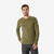 T-shirt manches longues de trek en laine mérinos homme, Merino Fresh kaki