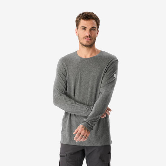 T-Shirt lana merinos trekking uomo MERINO REC FRESH grigia