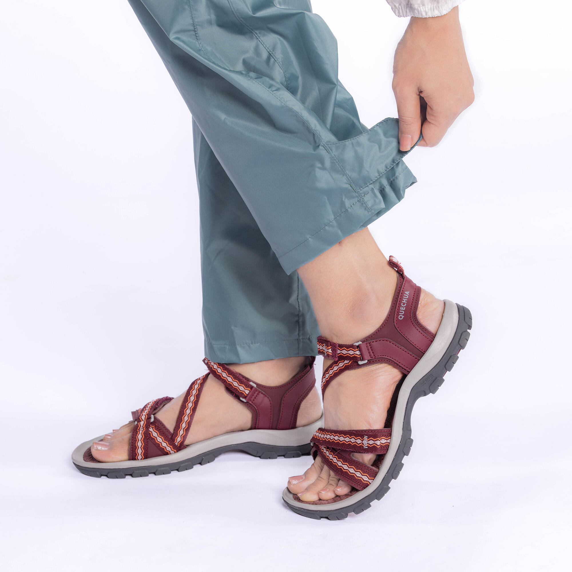 Women Waterproof Overtrouser MH100 - Ash Green