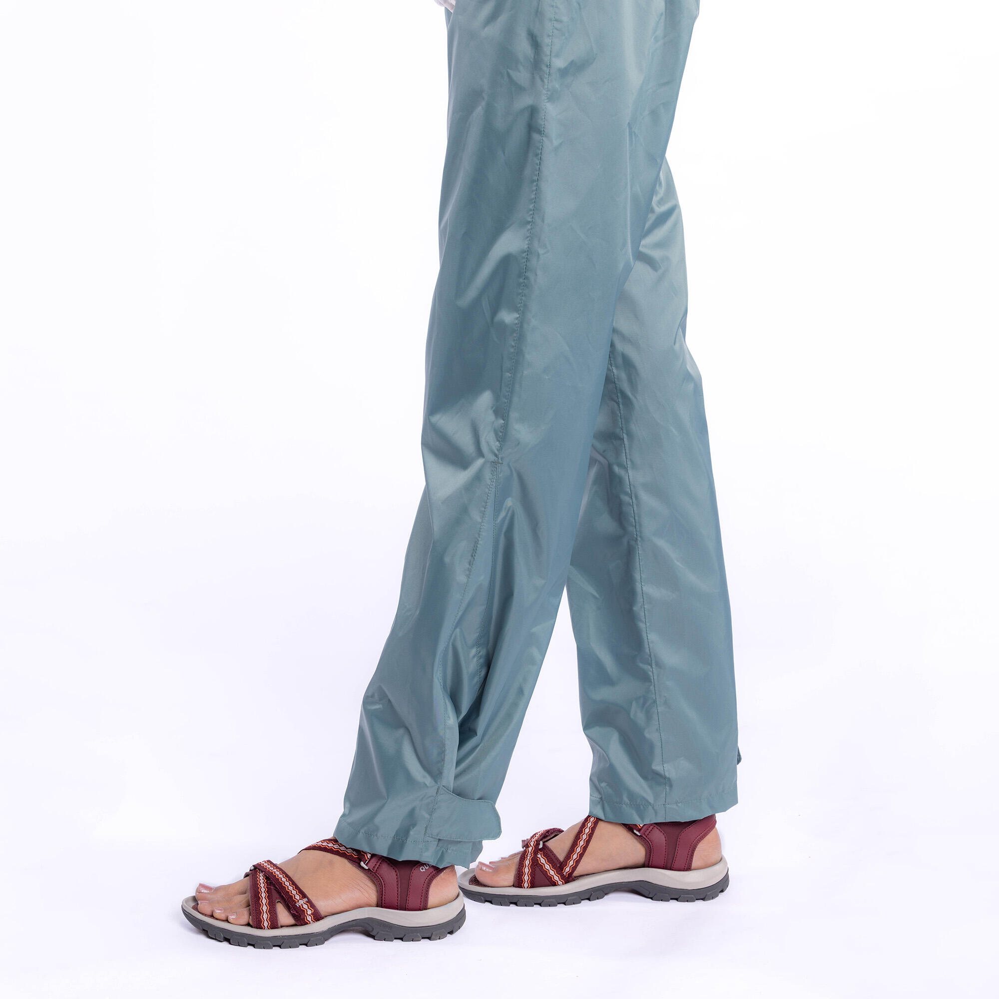 Women Waterproof Overtrouser MH100 - Ash Green