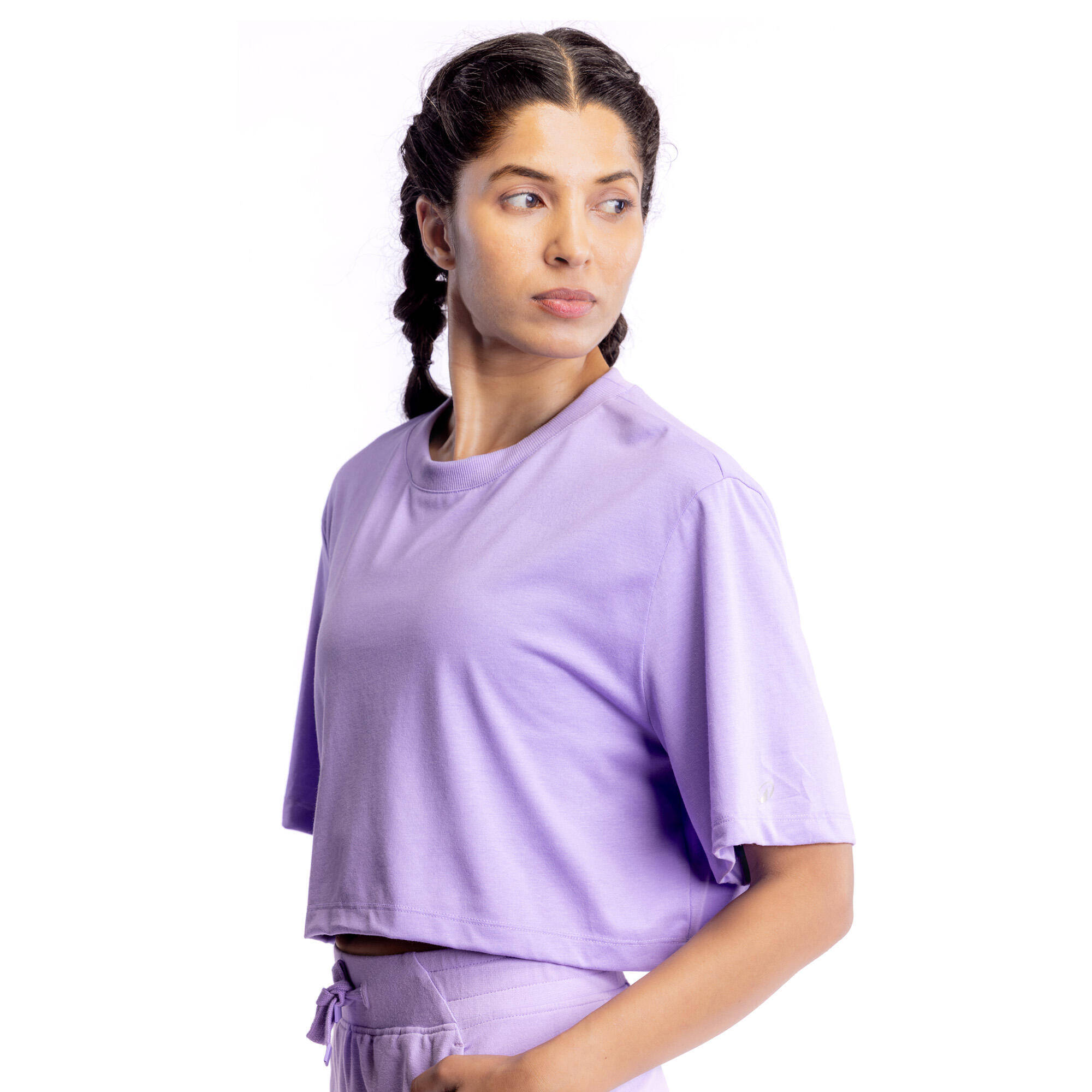 Women's Crop Top T-Shirt - Lavender Purple -  2