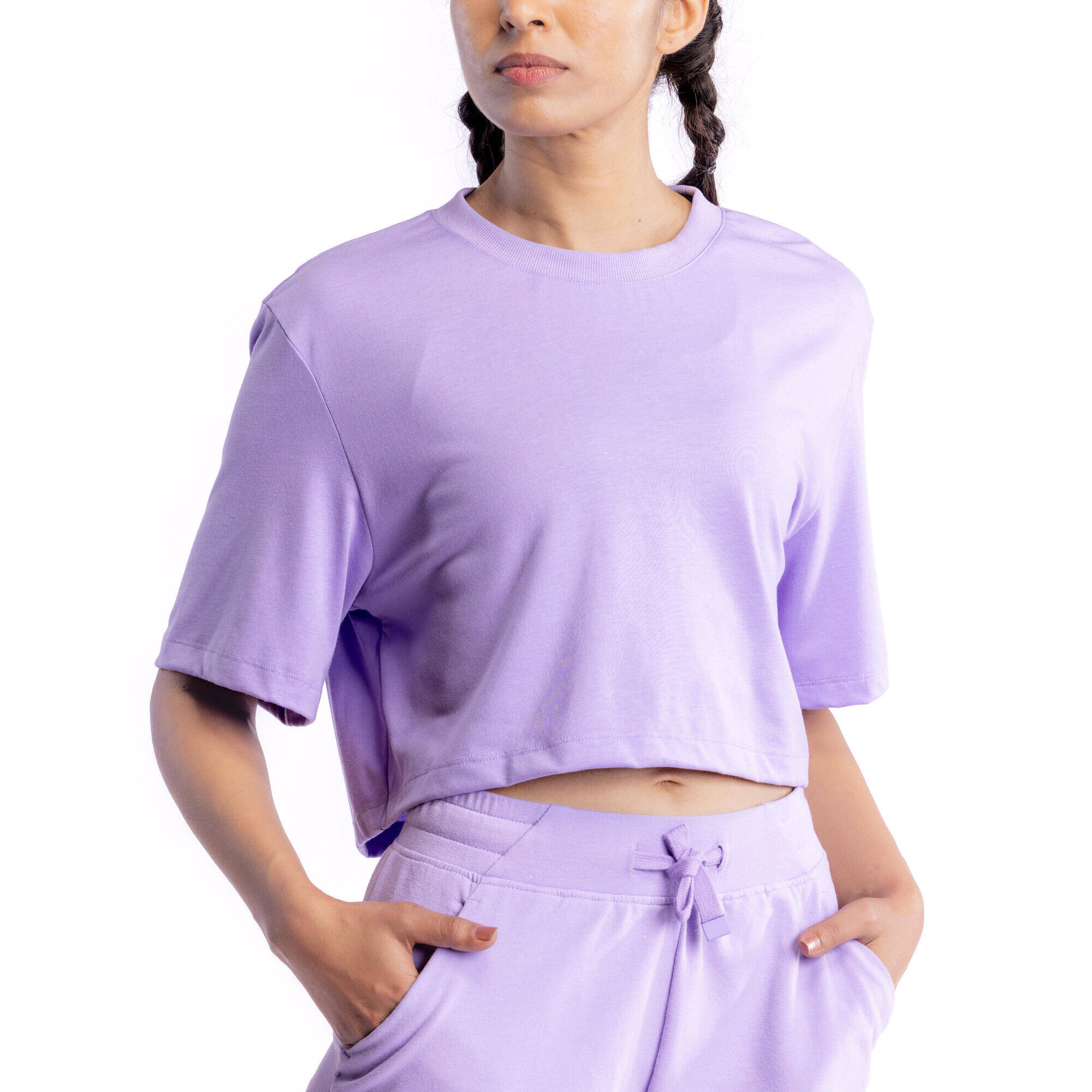 Women's Crop Top T-Shirt - Lavender Purple -  3