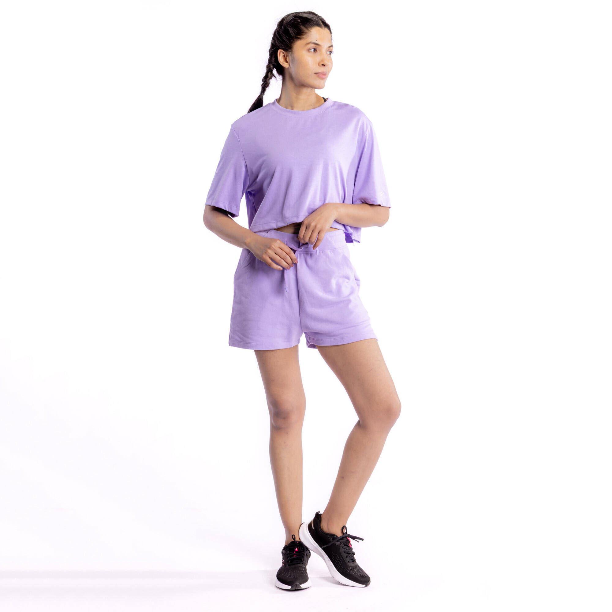 Women's Crop Top T-Shirt - Lavender Purple -  1