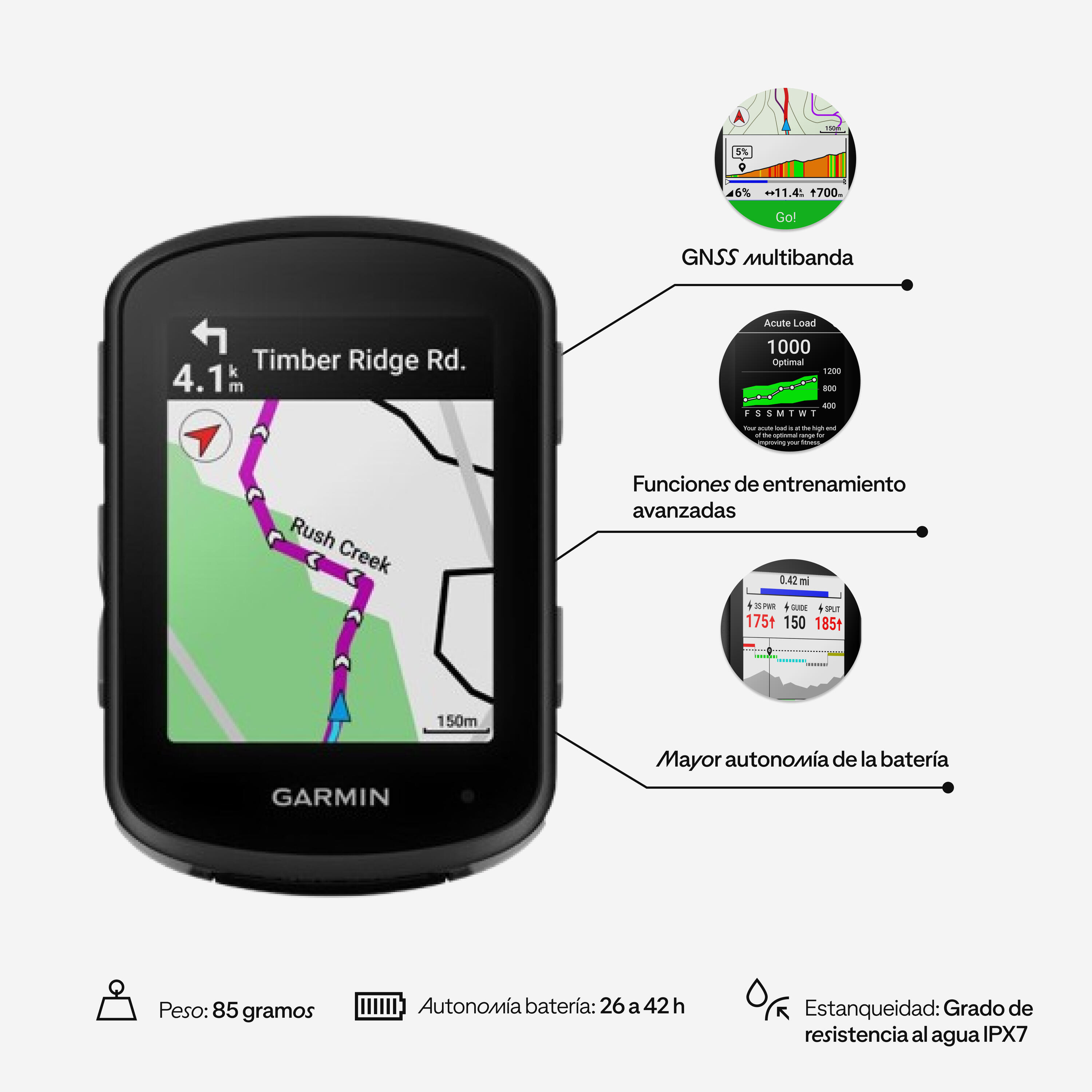 Ciclocomputador Ciclismo Garmin Edge 540 GPS 2/8