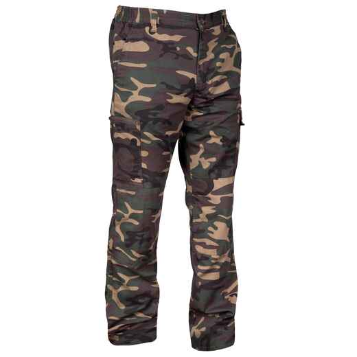 
      PANTALON CARGO RESISTANT STEPPE 300 CAMOUFLAGE WOODLAND VERT
  