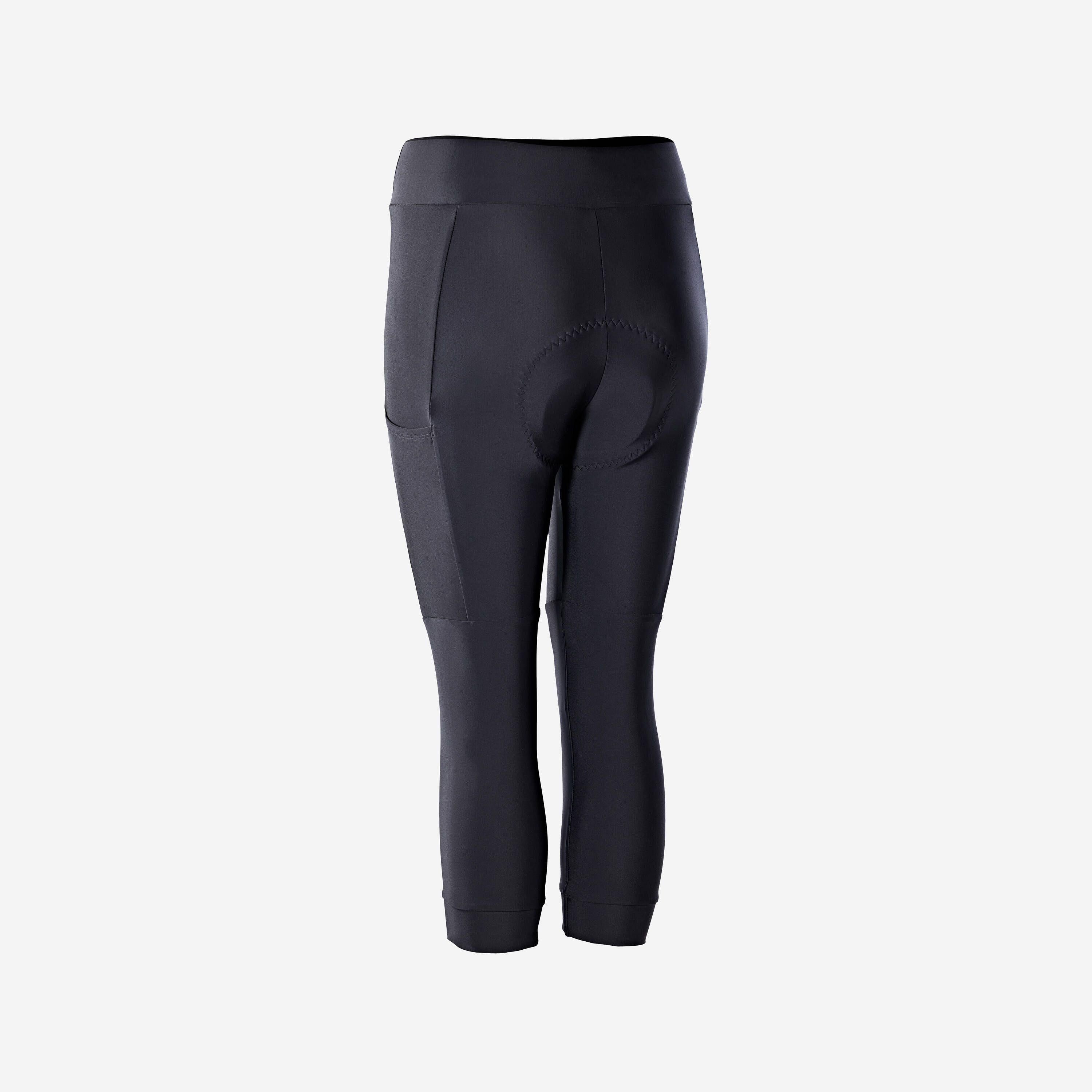 Women's road cycling capri, Discover black -  2