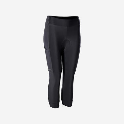 Driekwart fietsbroek discover voor dames zwart