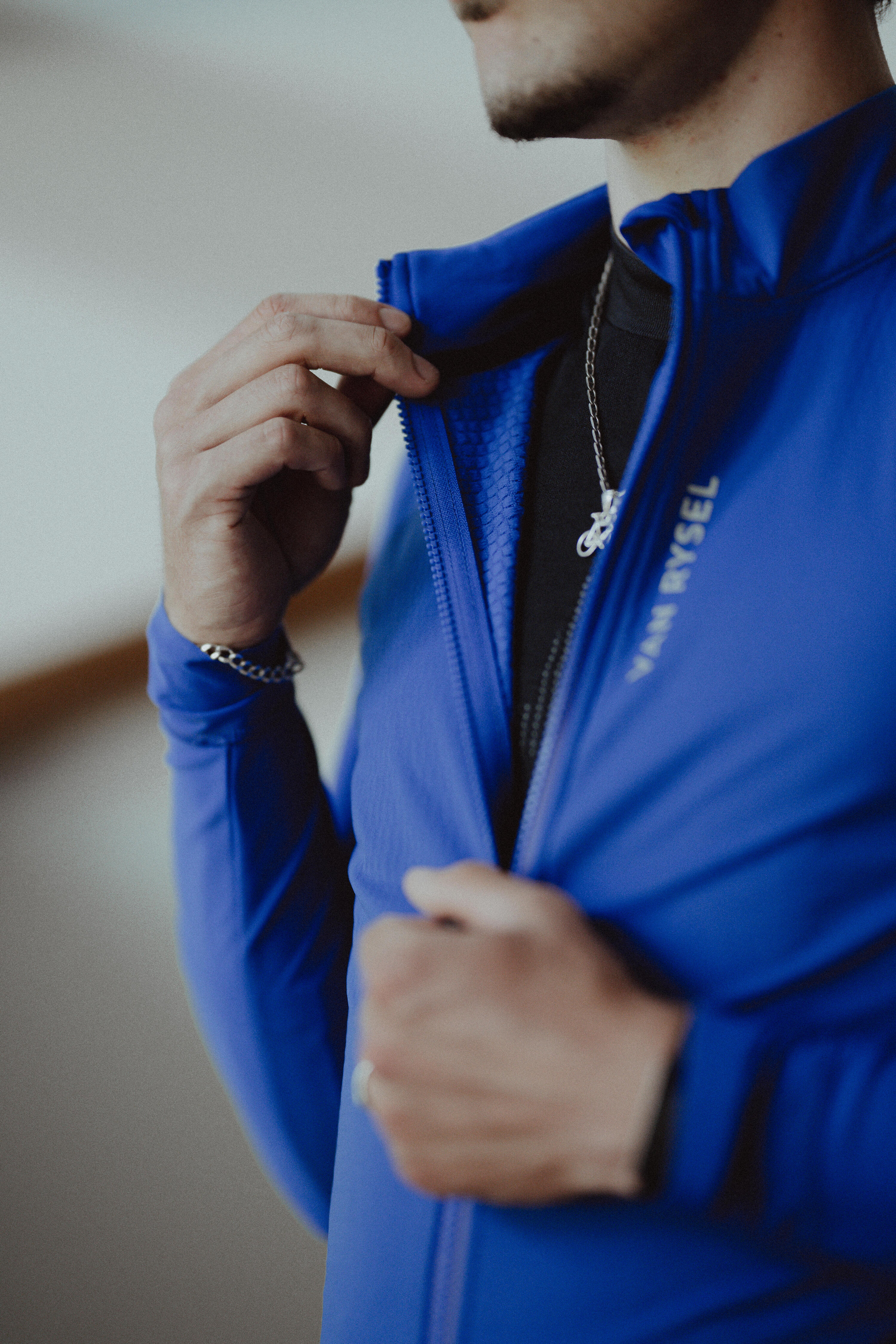 Veste de vélo de route hiver homme, RCR 2 bleu 12/15