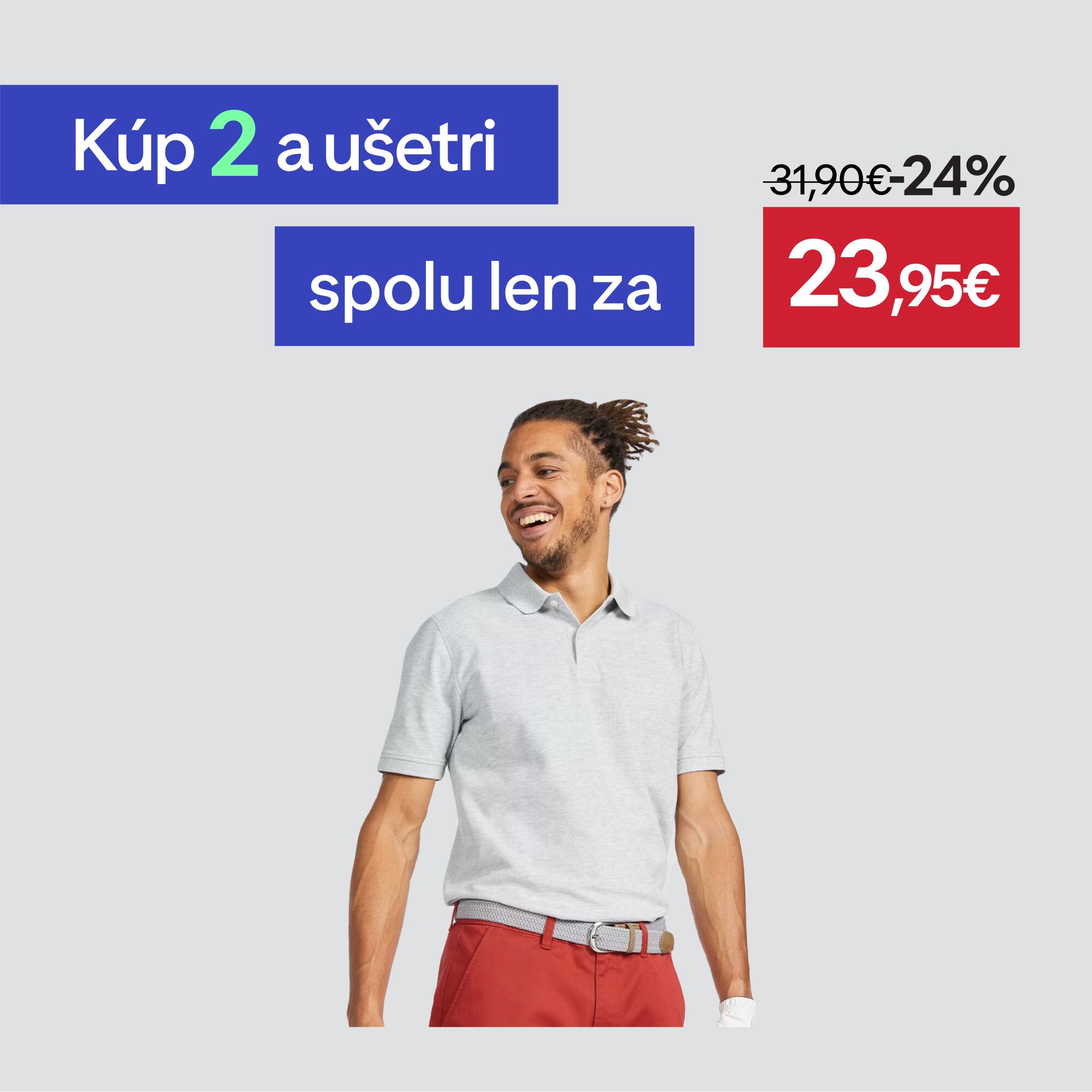INESIS Pánska golfová polokošeľa z polyesteru a bavlny s krátkym rukávom MW500 sivá S