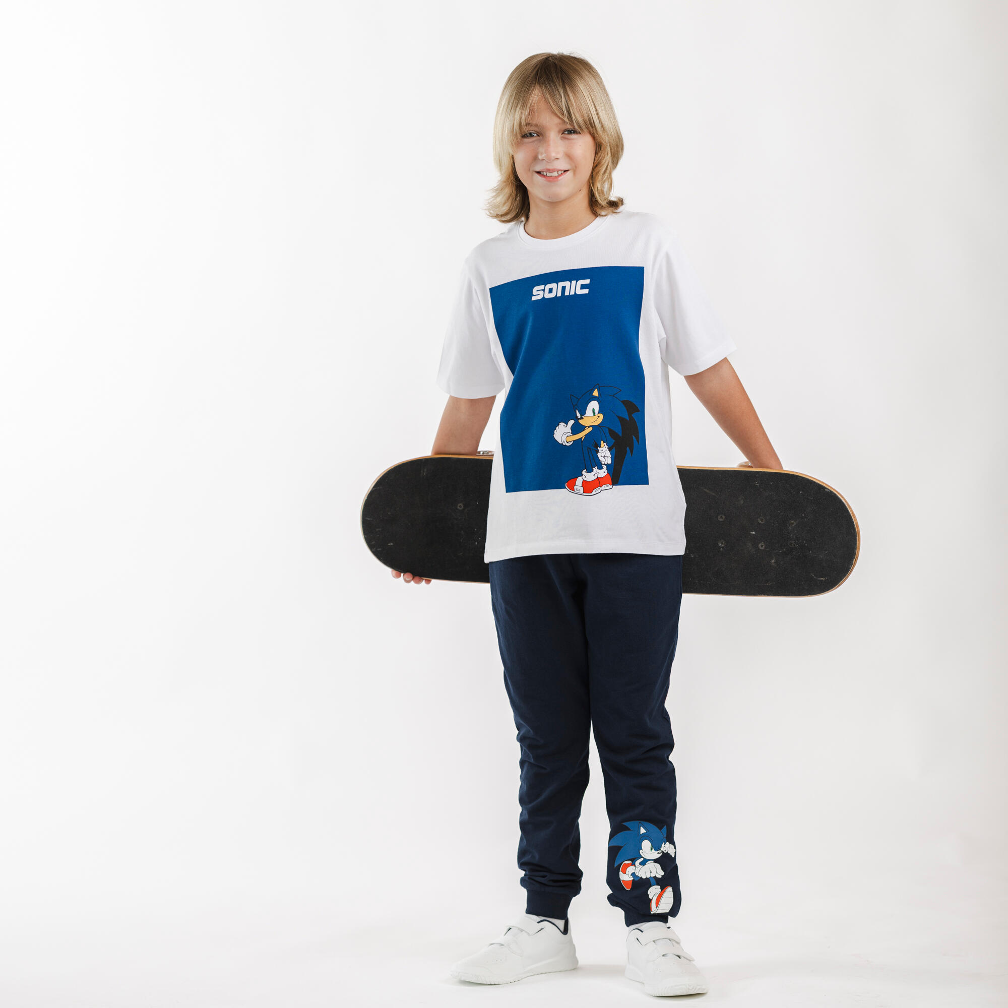 Pantalón chándal algodón Niño  Sonic azul 2/4