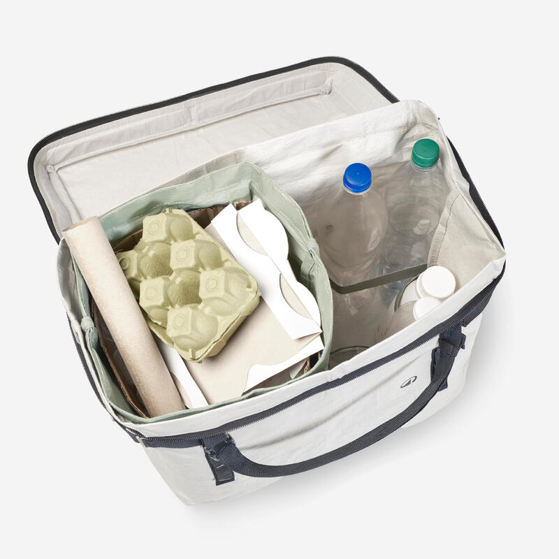 Pubelă de camping, 2 compartiment, modulară de 30-50 L
