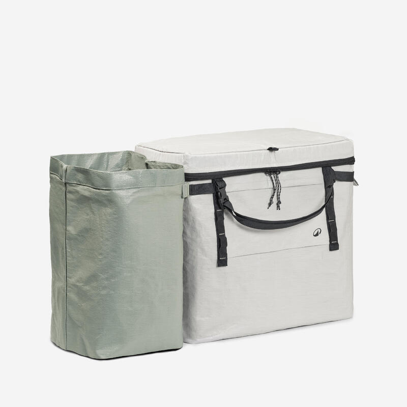 Pubelă de camping, 2 compartiment, modulară de 30-50 L