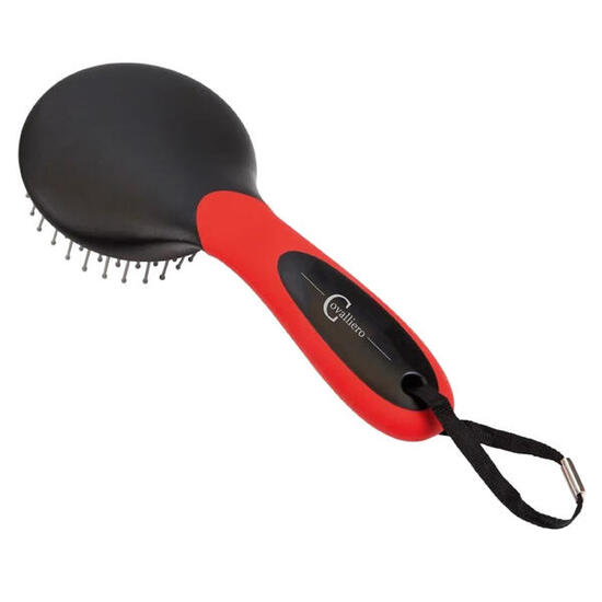 Brosse crinière et queue équitation Covalliero noir et rouge