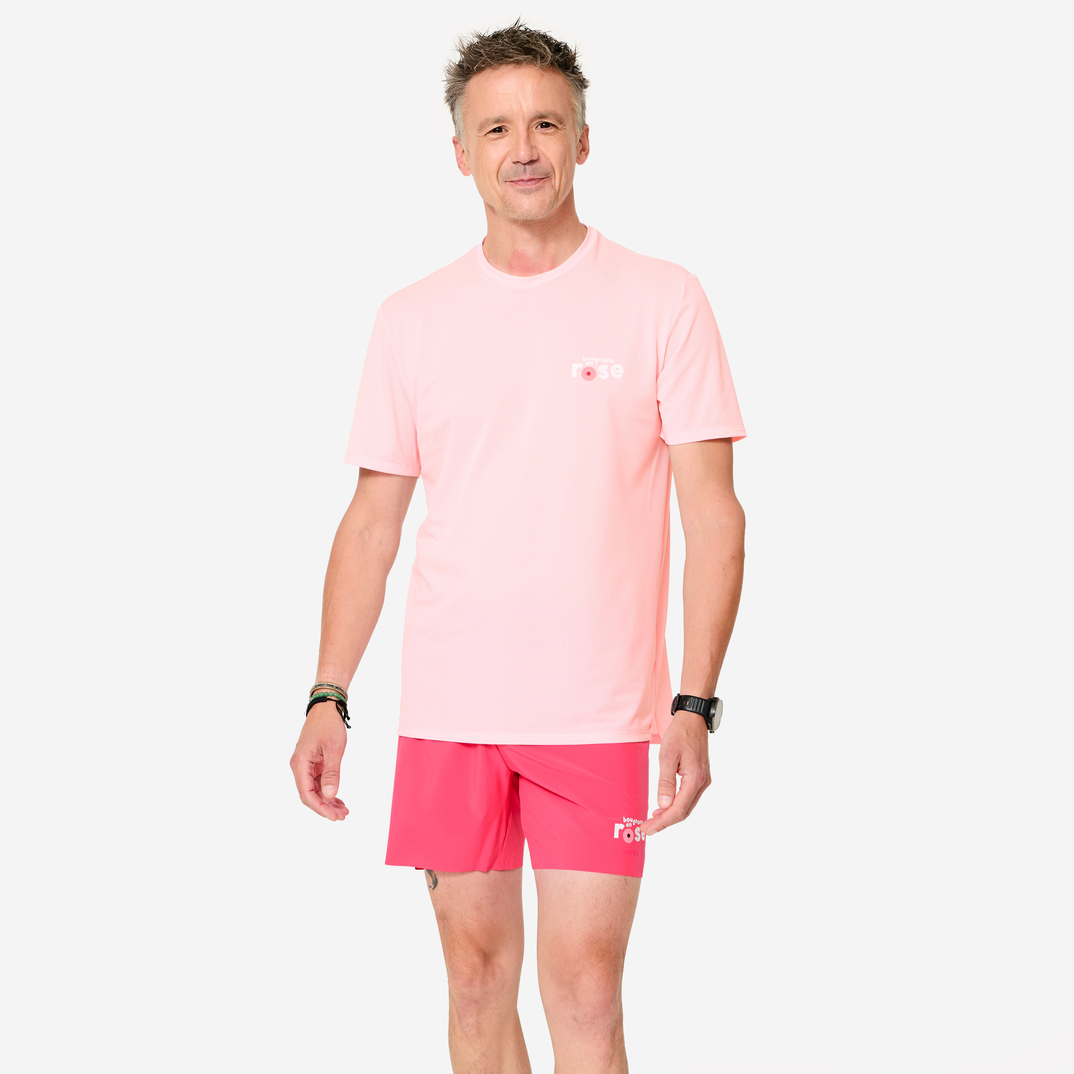 KIPRUN Dámske bežecké tričko Dry 500 priedušné limitovaná edícia „Bougeons en rose“ 2XL