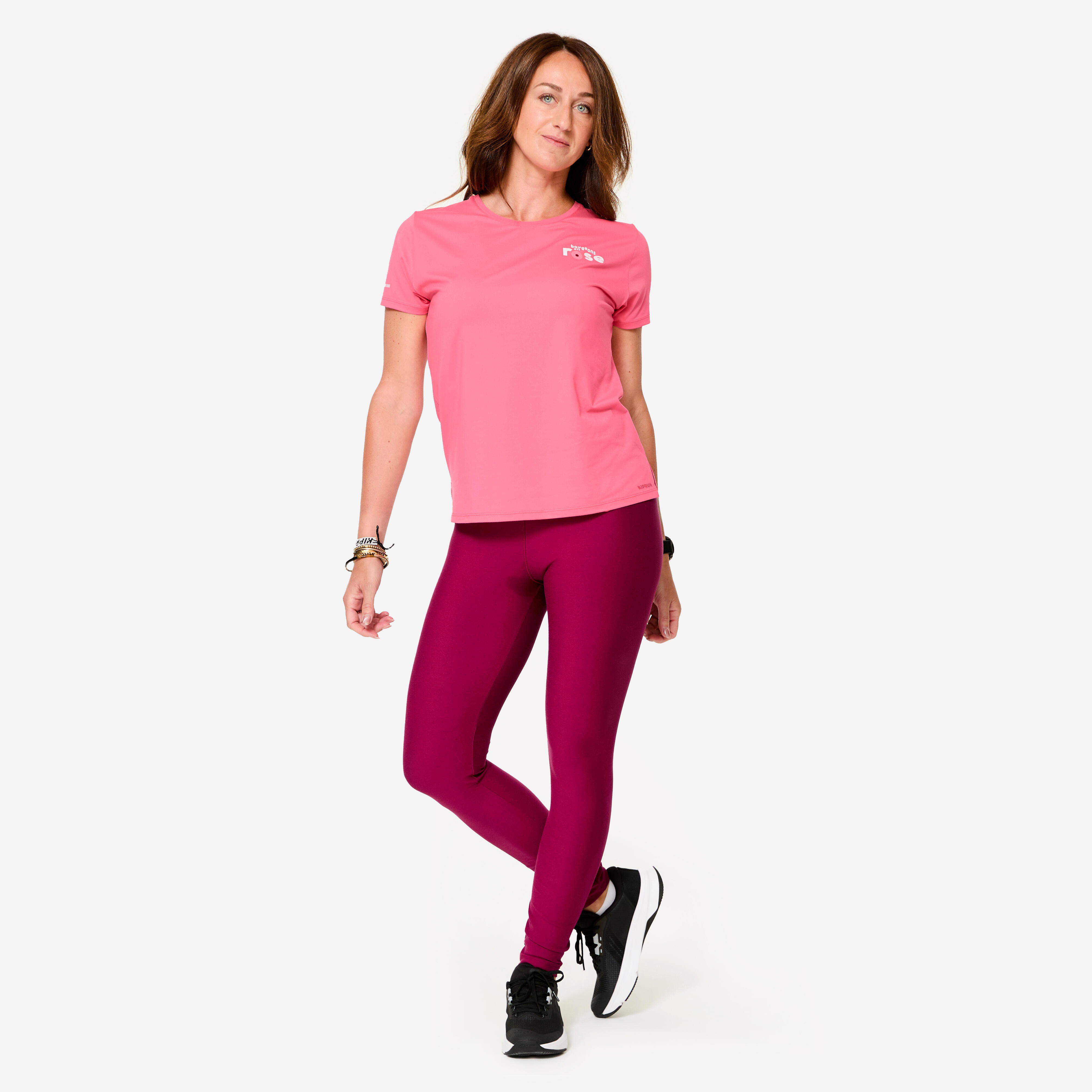 ALWAYS Leggings Donna Stampati Fucsia – Vita Alta 7,6 Cm, Tessuto Morbido Pesca, Taglia Unica