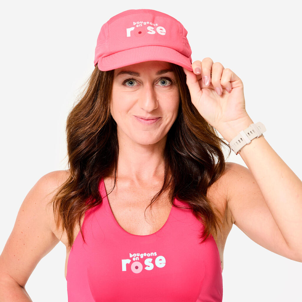 "Bougeons en rose" limited edition Kiprun unisex 5-panel running cap