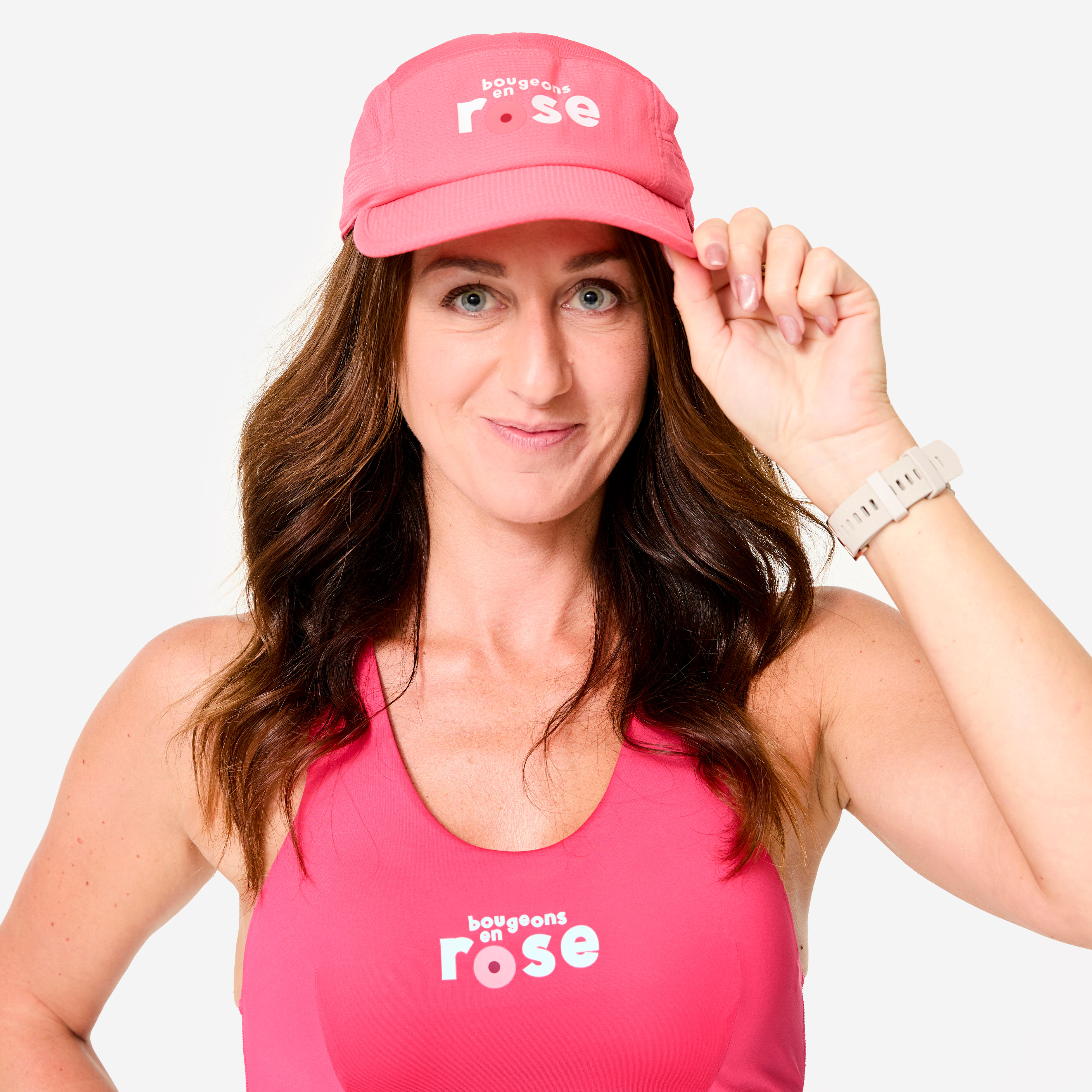 KIPRUN Unisex bežecká šiltovka 5-dielna limit. edícia „Bougeons en rose“