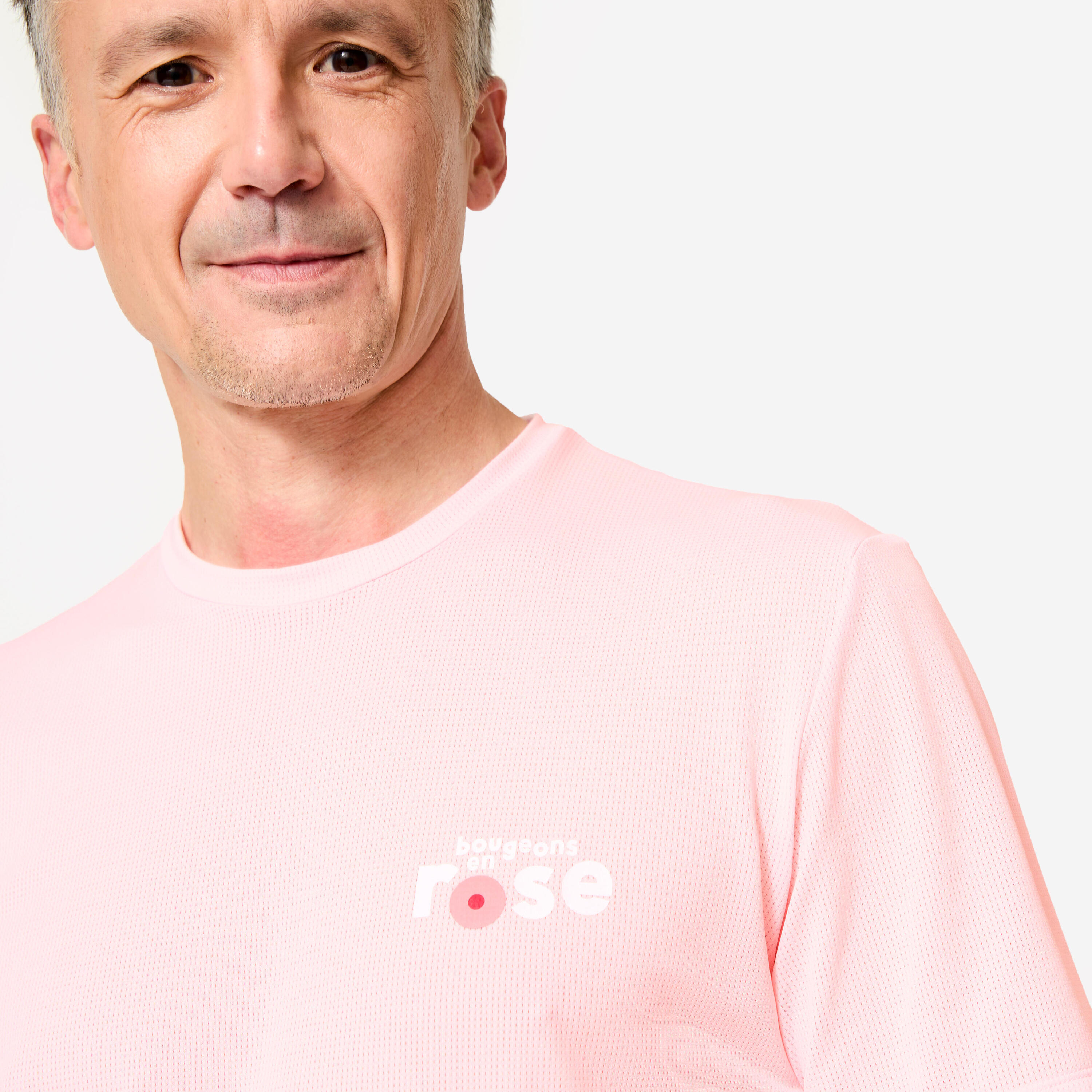 T-shirt running respirant homme Dry 500, édition limitée "bougeons en rose" 3/11