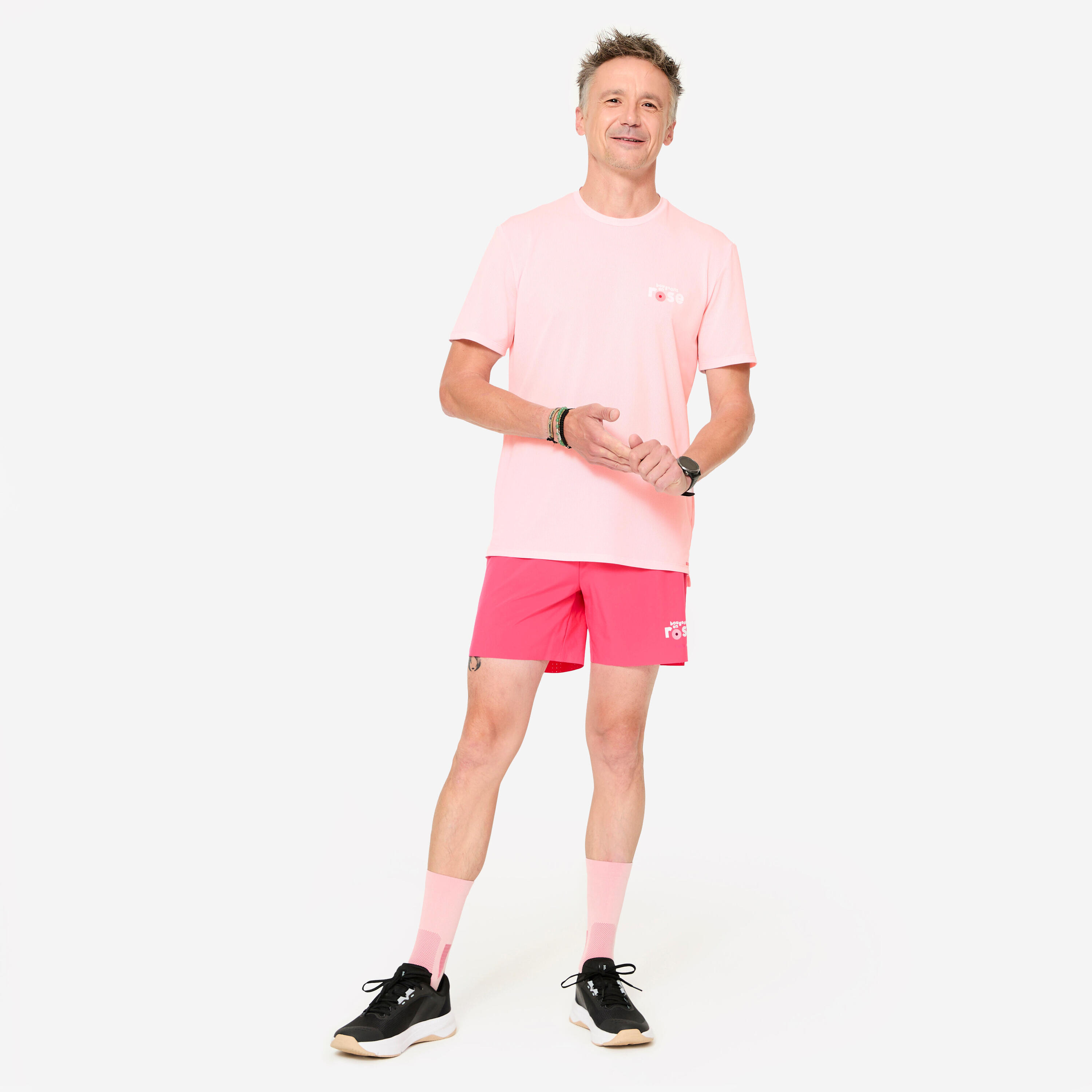 T-shirt running respirant homme Dry 500, édition limitée "bougeons en rose" 2/11