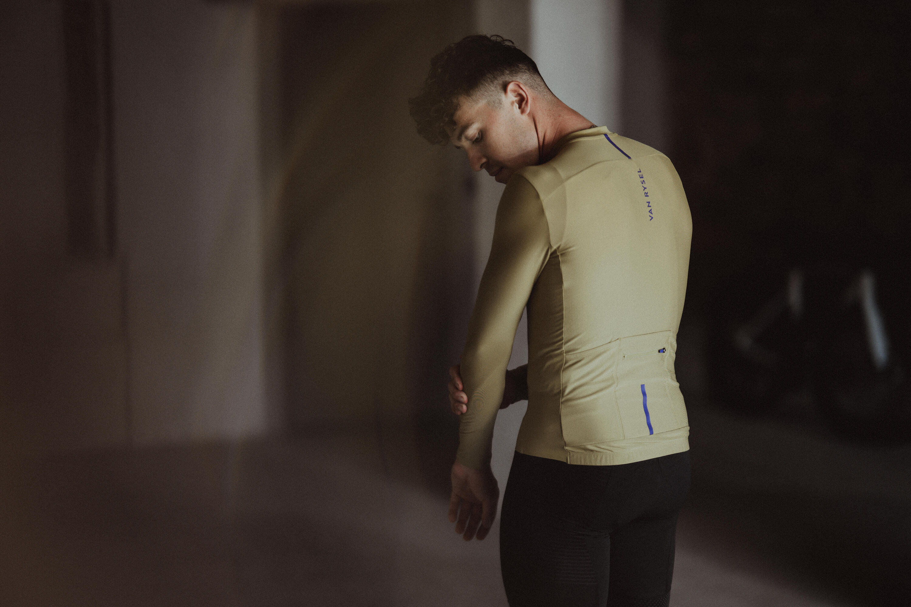 Maillot à manches longues de vélo de route mi-saison unisexe, RCR 2 khaki 10/13