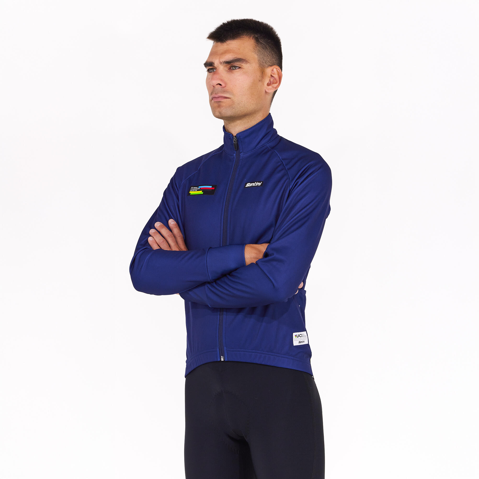 Giacca invernale ciclismo uomo Santini Blu UCI 4/14
