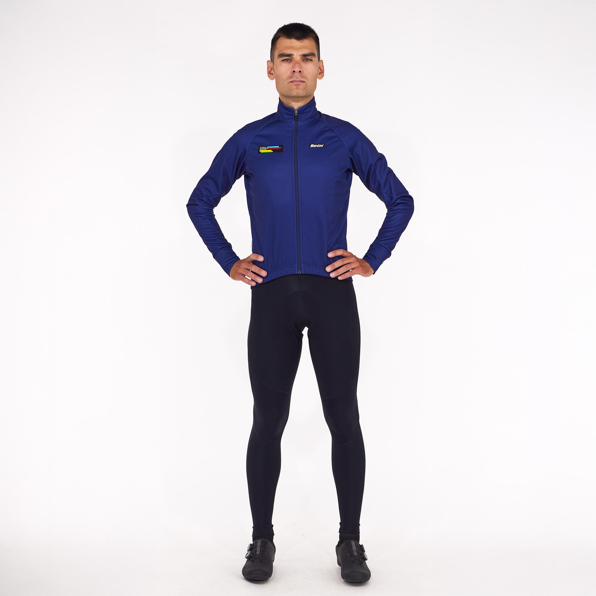 Giacca invernale ciclismo uomo Santini Blu UCI 6/14