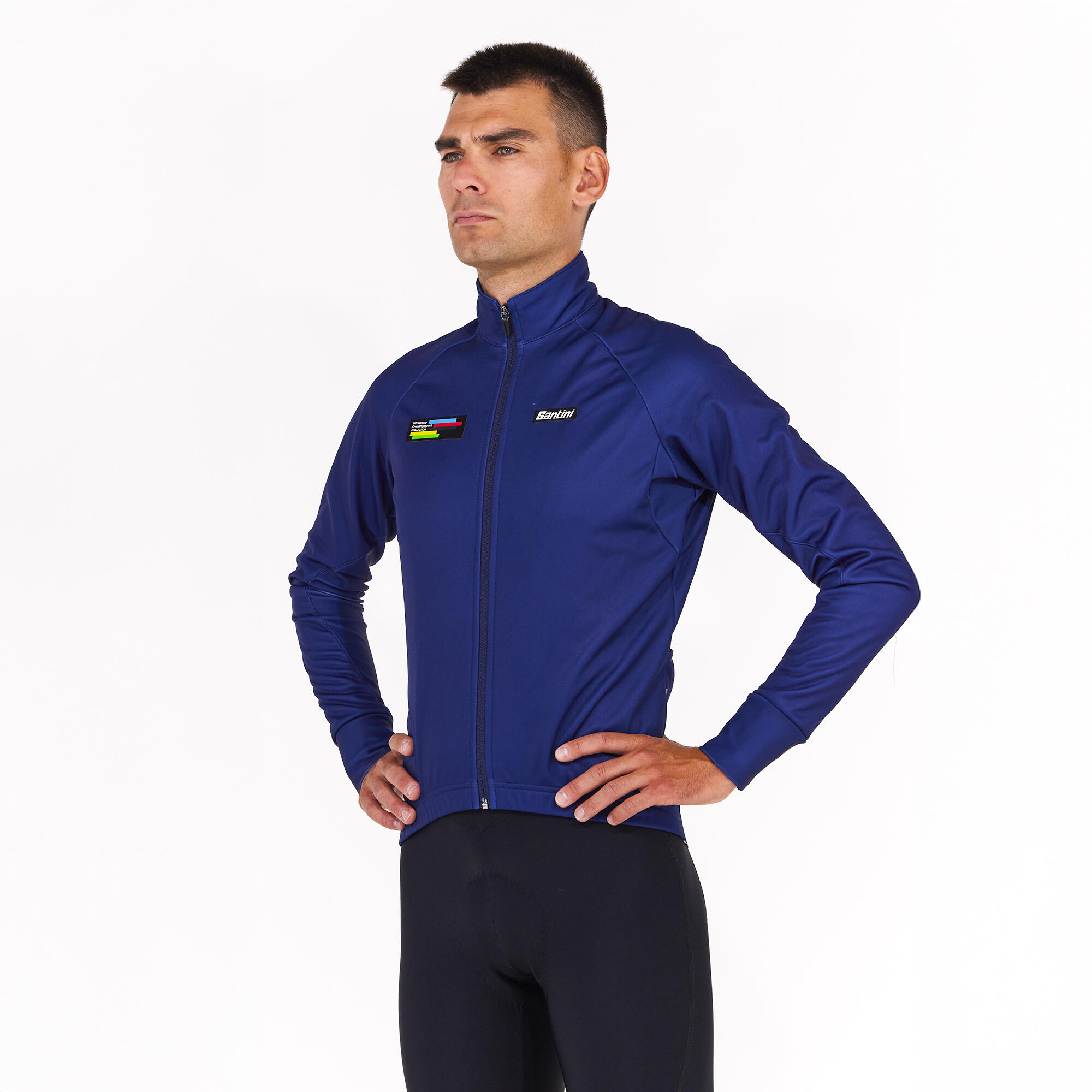 Giacca invernale ciclismo uomo Santini Blu UCI 3/14