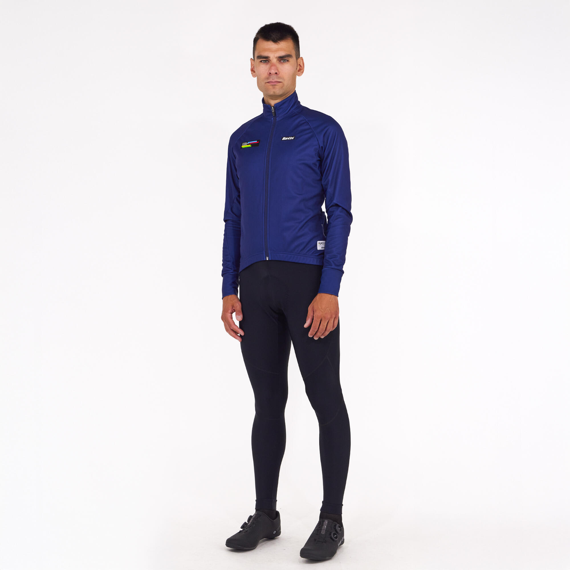 Giacca invernale ciclismo uomo Santini Blu UCI 5/14