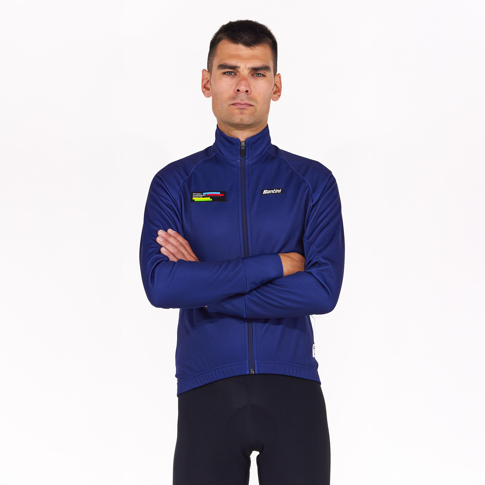 Giacca invernale ciclismo uomo Santini Blu UCI 2/14