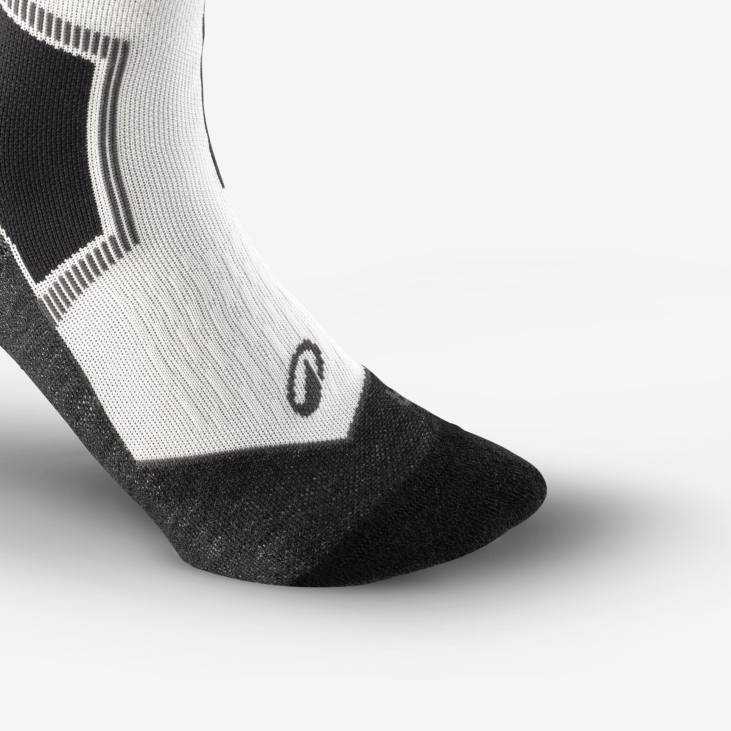 Chaussettes thermiques  de ski en laine Mérinos adulte, 500 noir et blanc 2/5