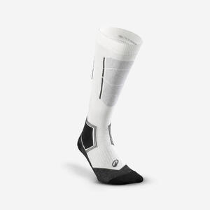 Calcetines de esquí de lana merina adulto, 500 negro y blanco