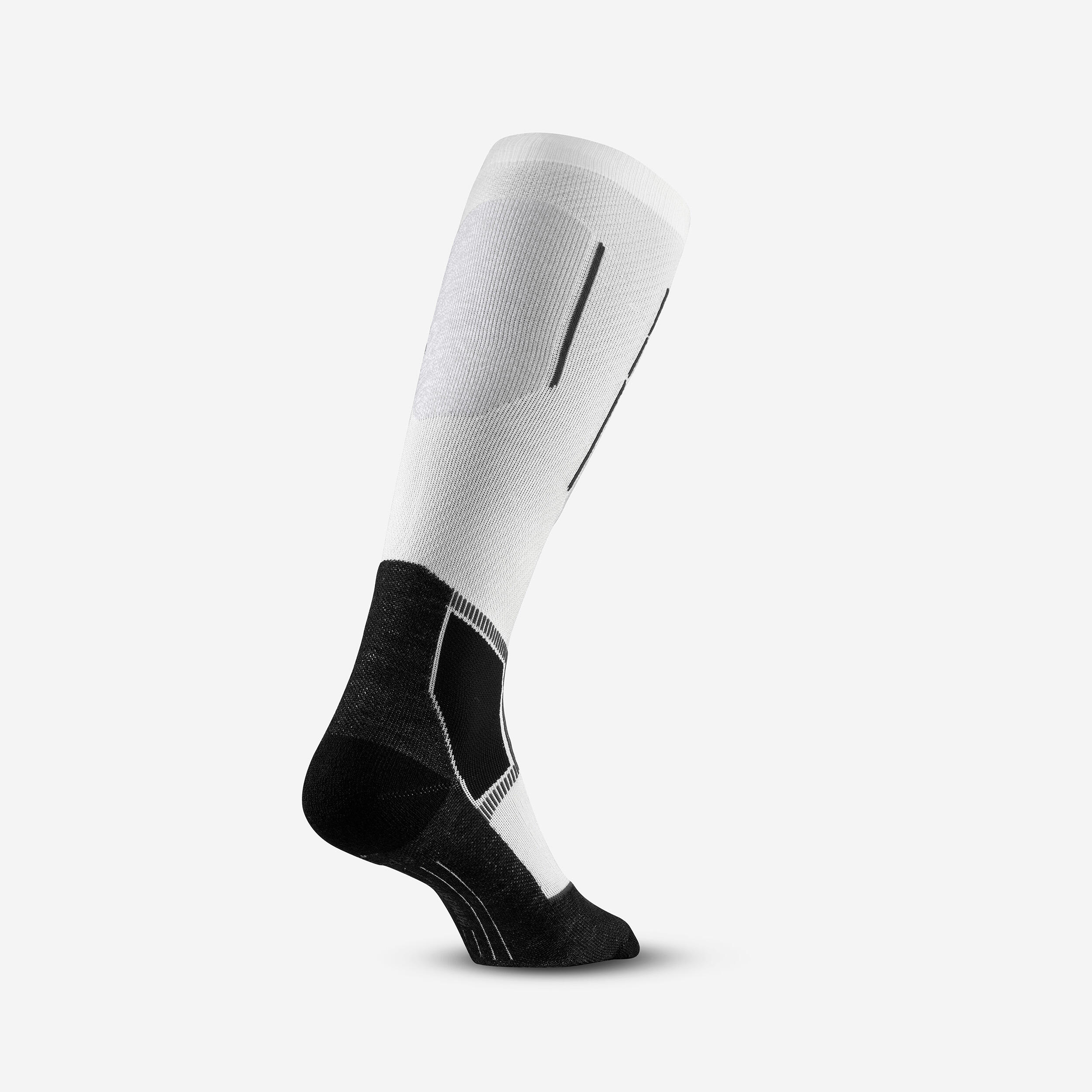 Chaussettes thermiques  de ski en laine Mérinos adulte, 500 noir et blanc 3/5