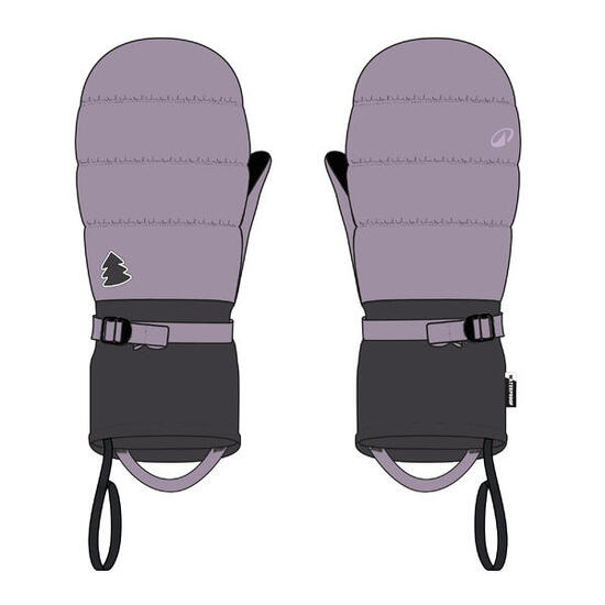 Moufles de ski imperméables enfant 10 à 14 ans, 500 violet et gris