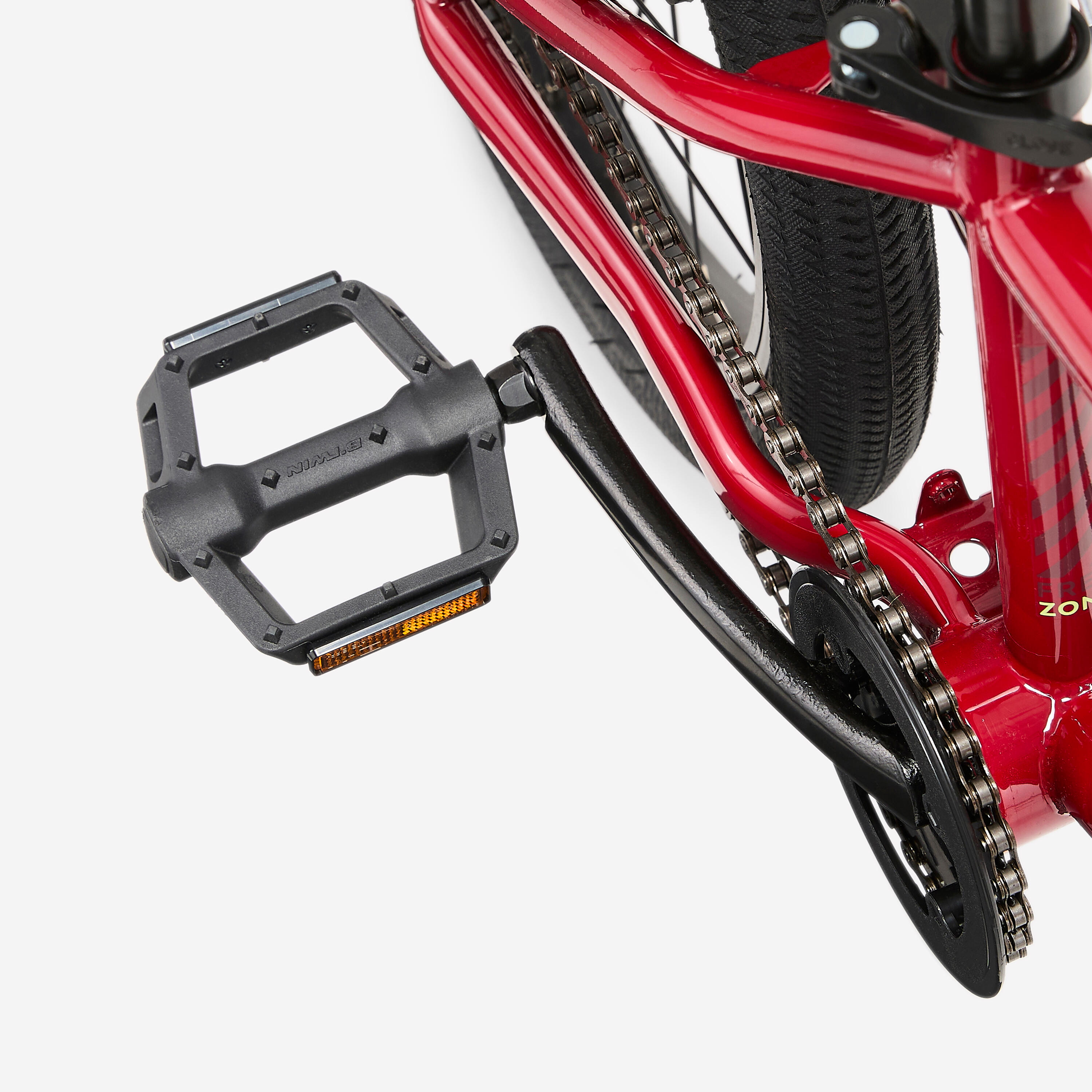 BTWIN Detský bicykel BMX WIPE 500 18" 7 – 9 r. červený bez · záber 11