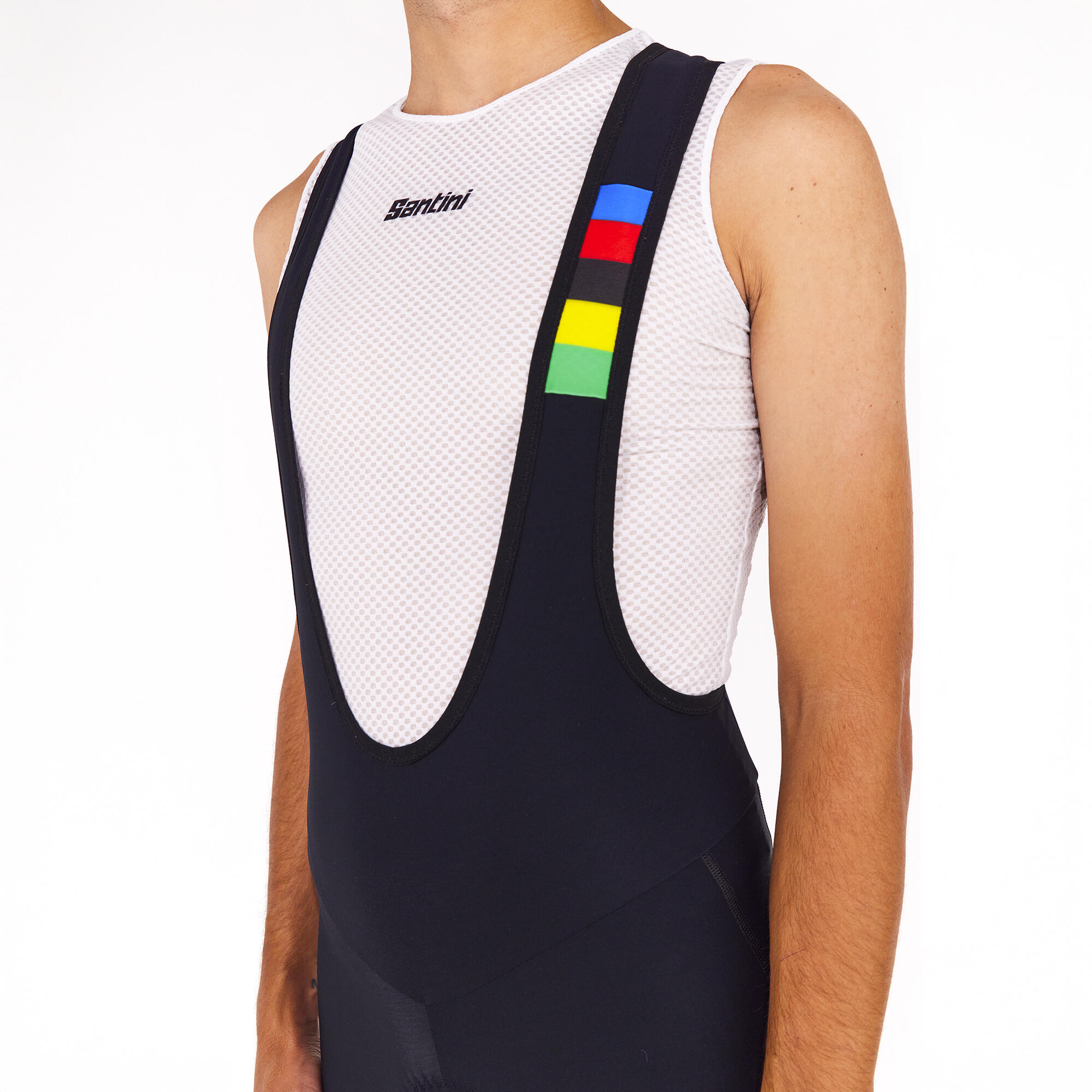 Salopette ciclismo lunga 3/4 Santini  tempo fresco collezione UCI con bretelle 5/10