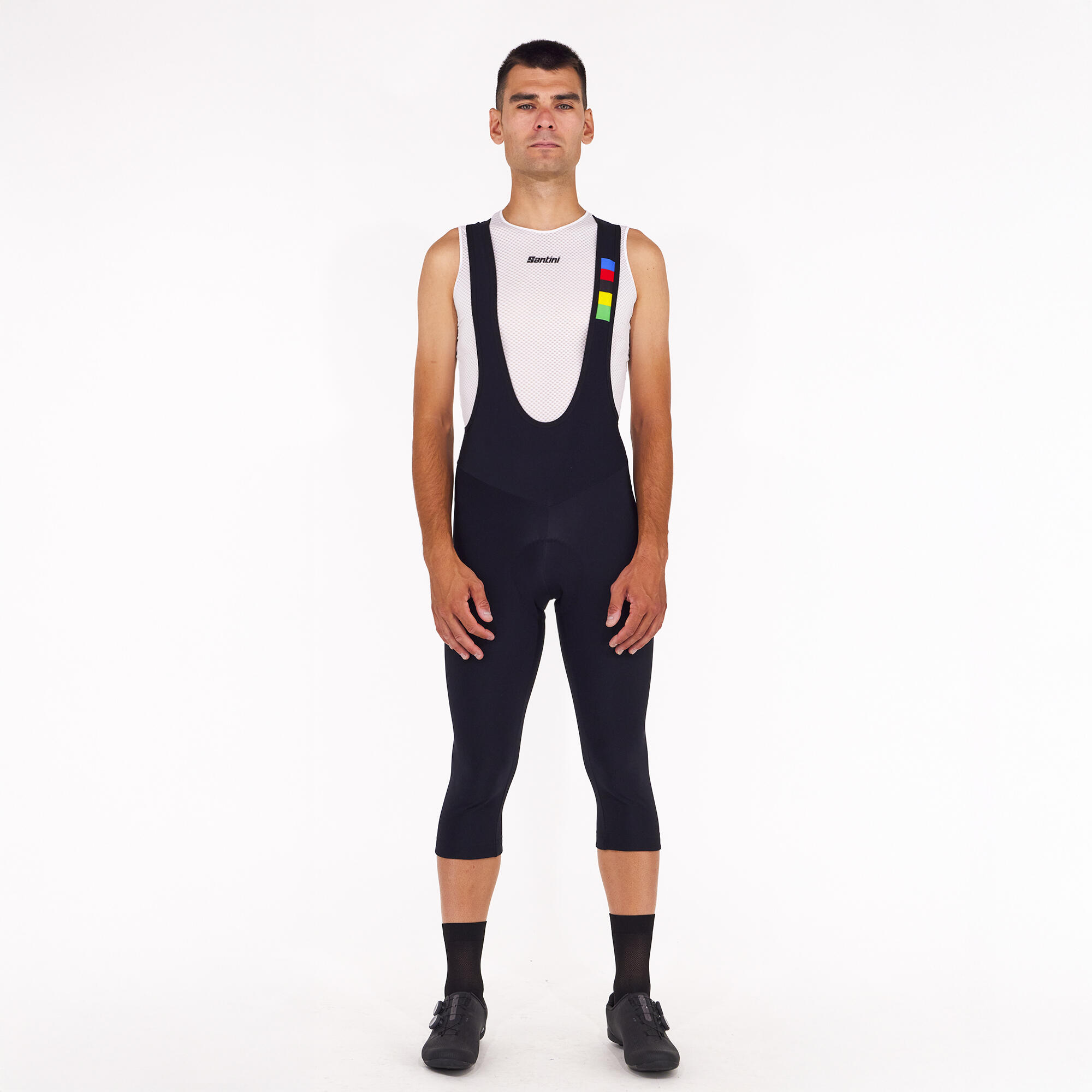 Salopette ciclismo lunga 3/4 Santini  tempo fresco collezione UCI con bretelle 2/10